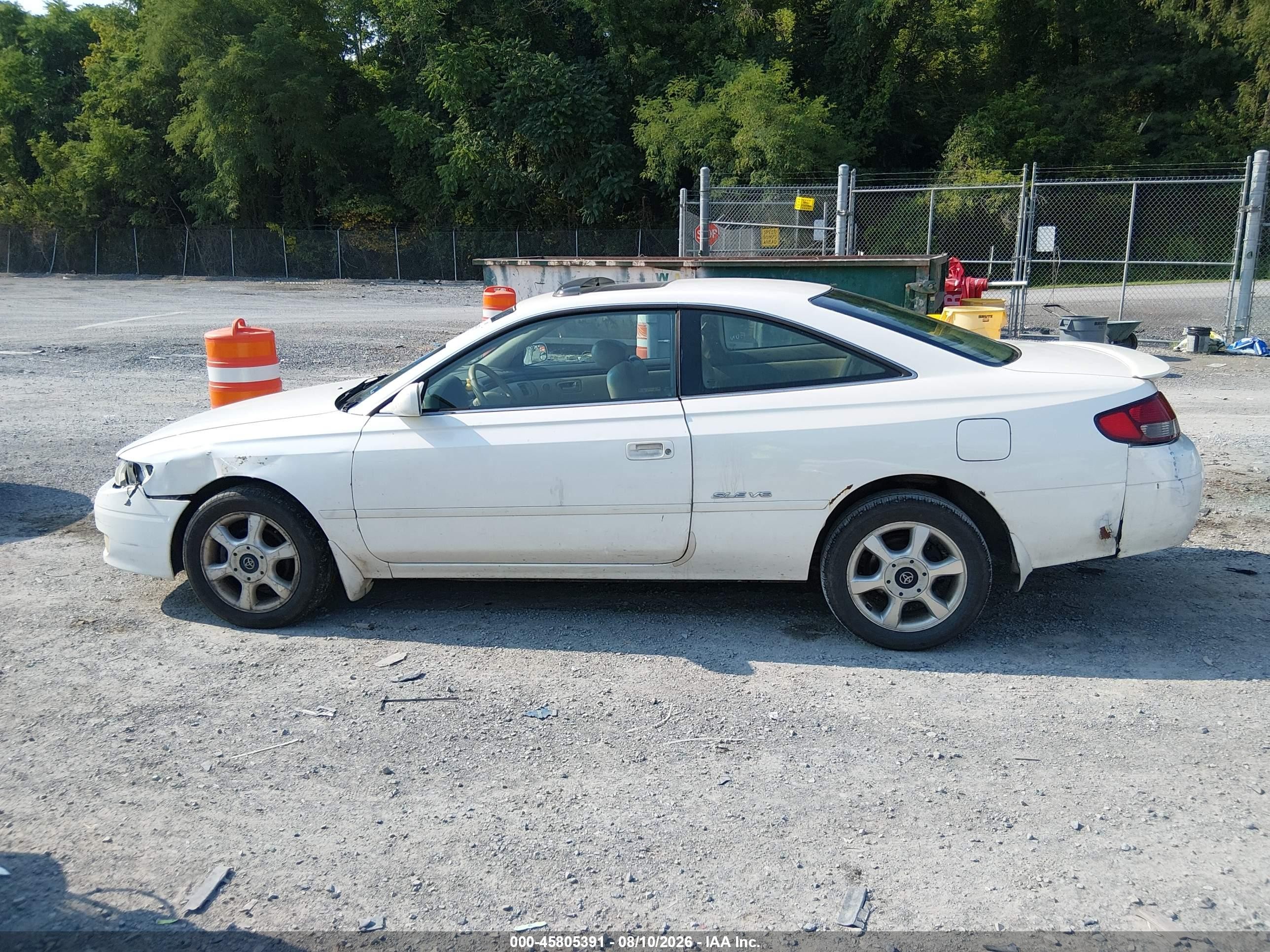 1999 Toyota Camry Solara Sle White vin: 2T1CF22PXXC113908