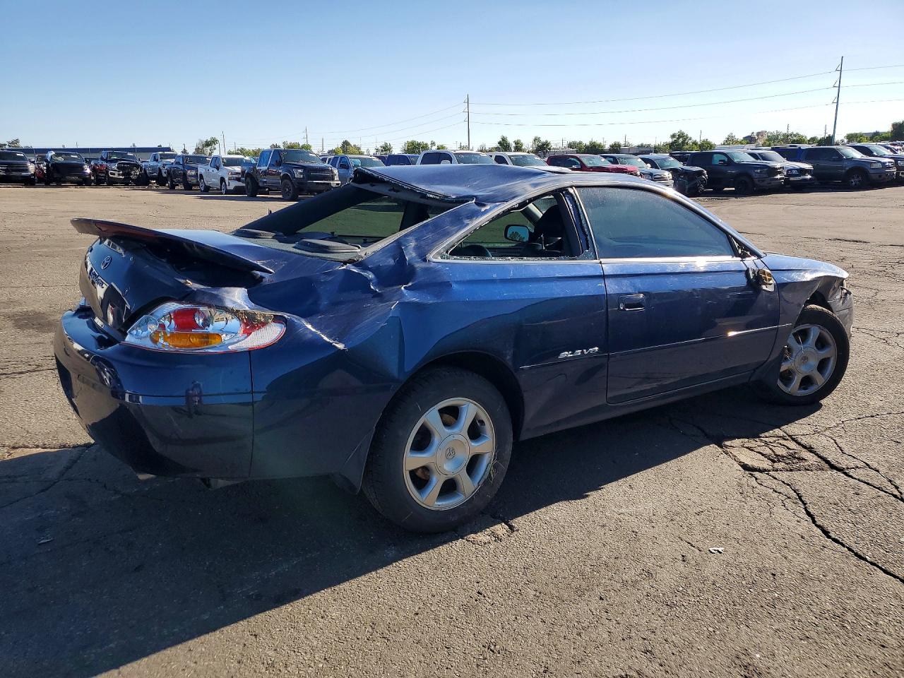 2002 Toyota Camry Solara Sle V6 Blue vin: 2T1CF28P02C554558