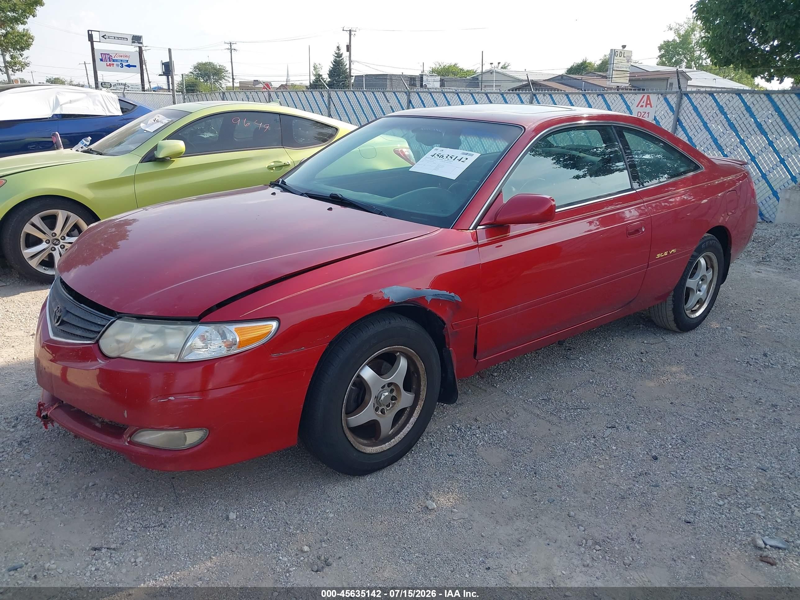 2003 Toyota Camry Solara Sle V6 Red vin: 2T1CF28P53C603206