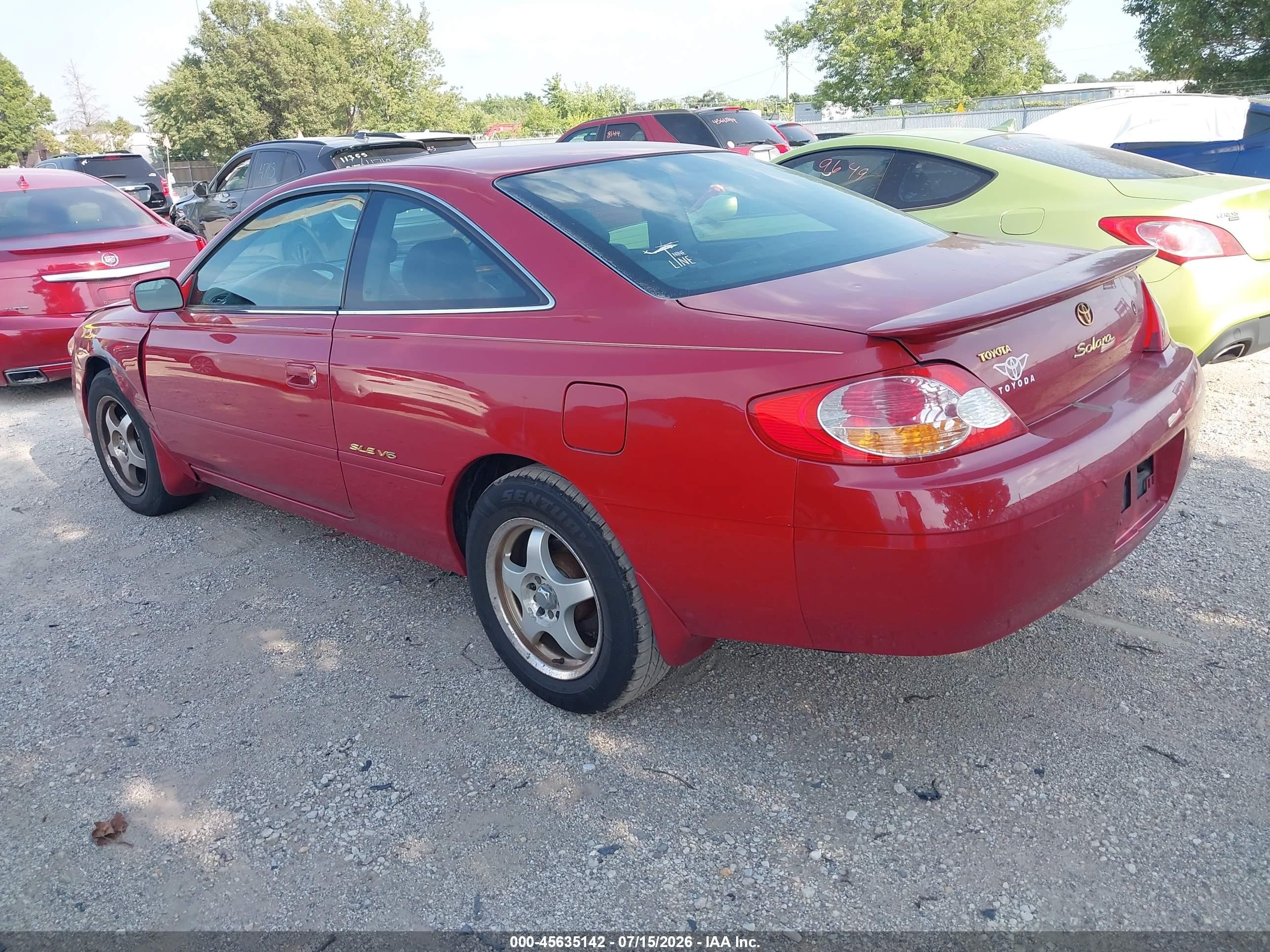 2003 Toyota Camry Solara Sle V6 Red vin: 2T1CF28P53C603206