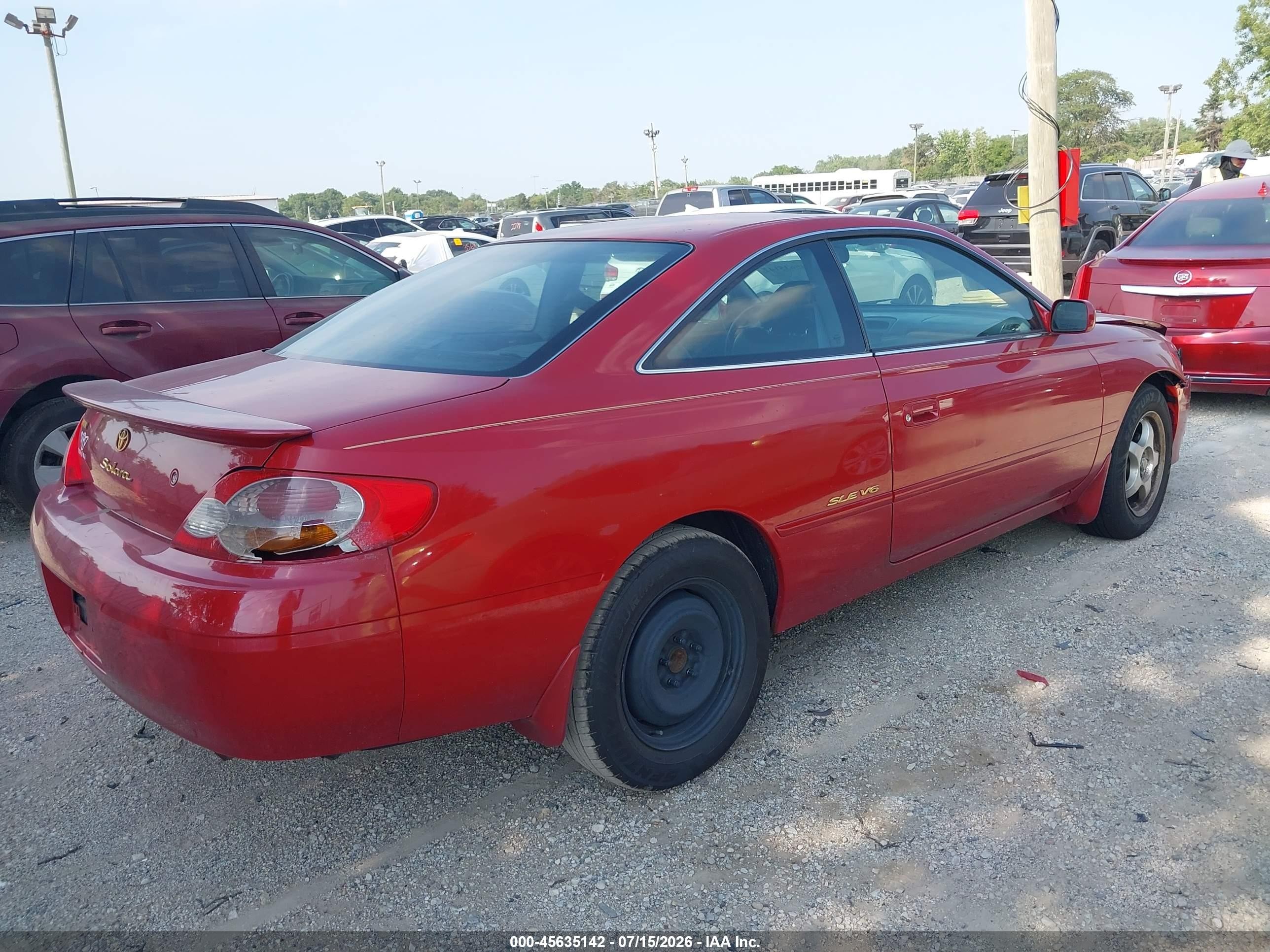 2003 Toyota Camry Solara Sle V6 Red vin: 2T1CF28P53C603206