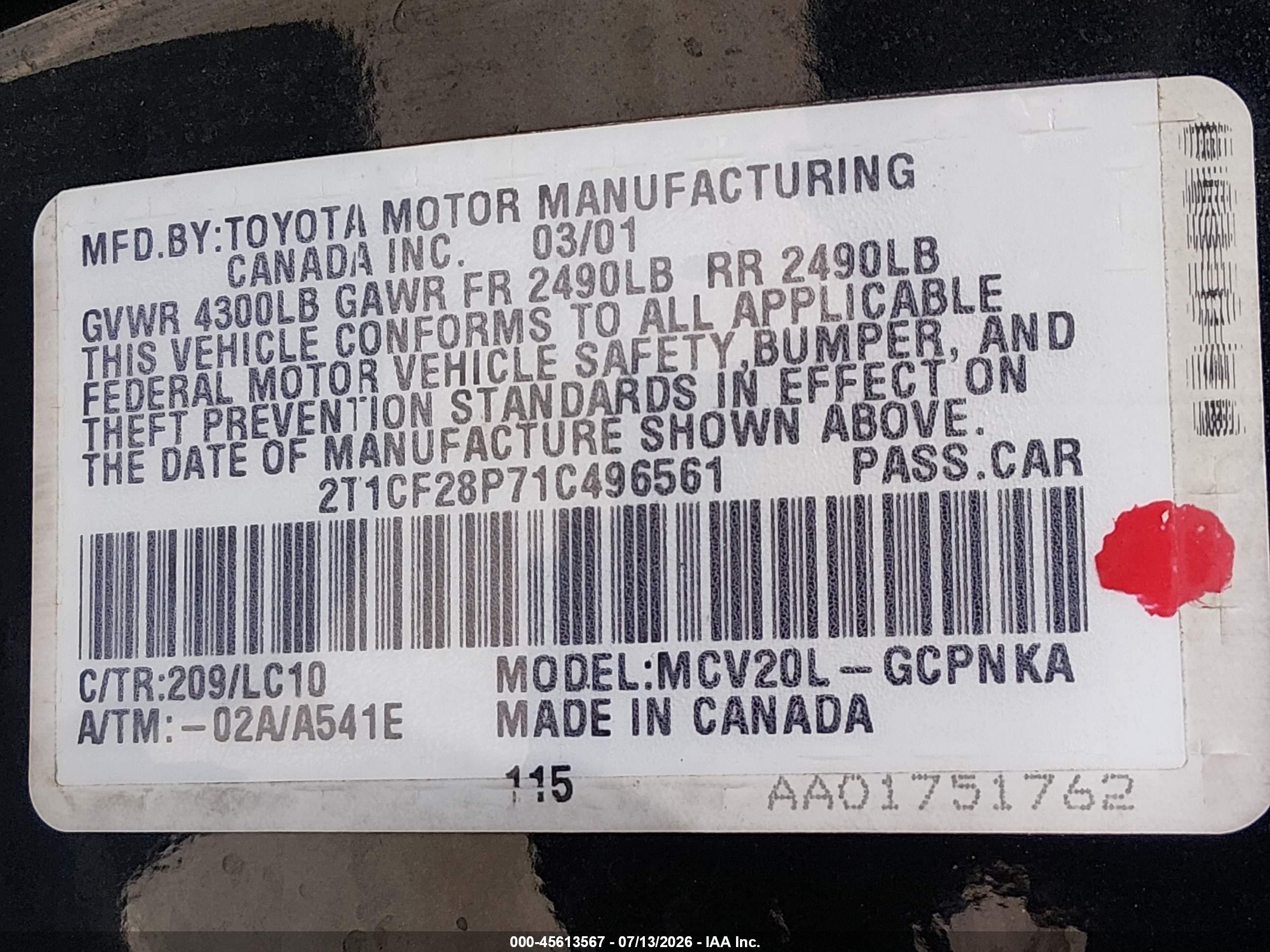 2001 Toyota Camry Solara Sle V6 Black vin: 2T1CF28P71C496561