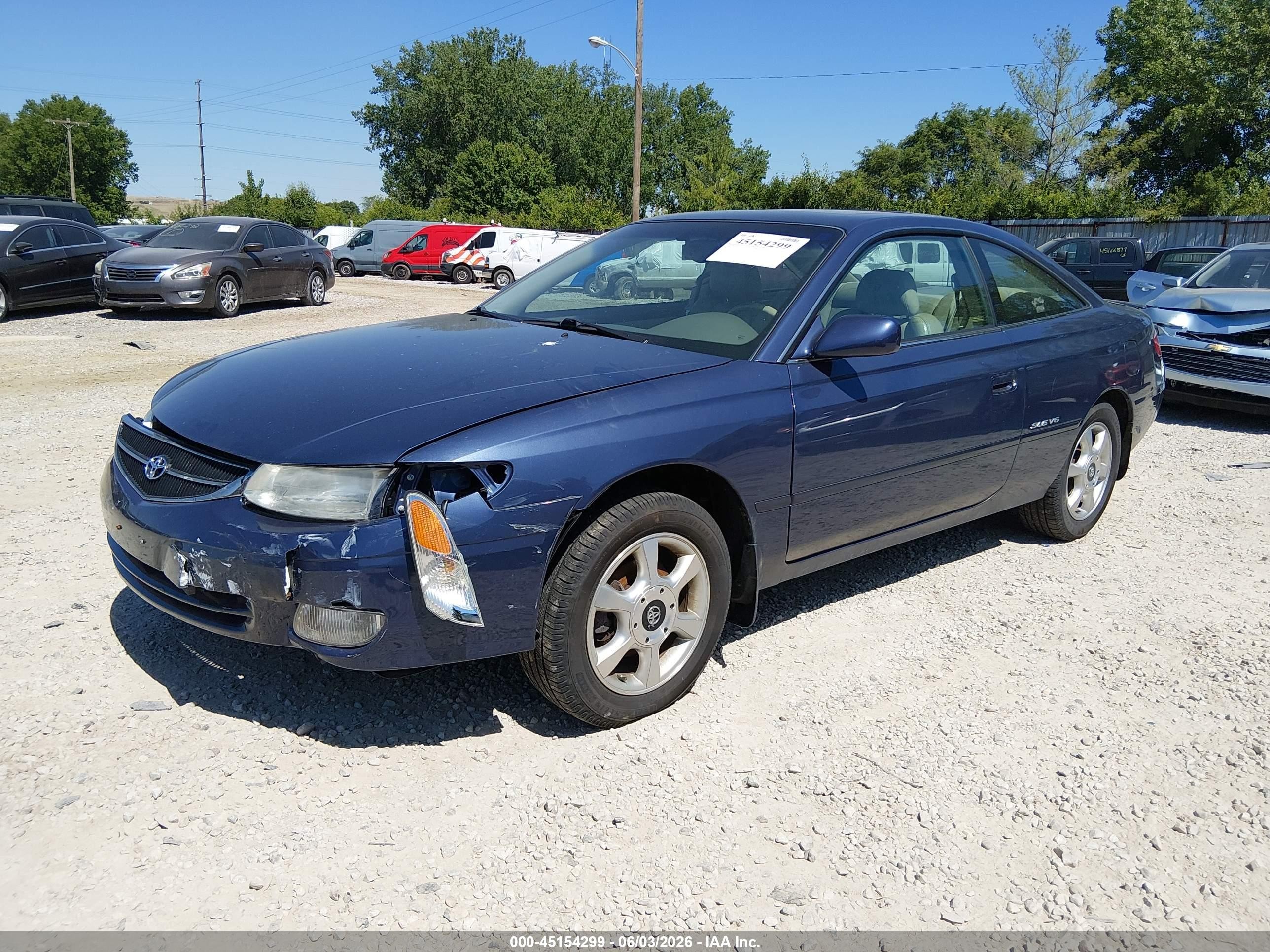2000 Toyota Camry Solara Sle V6 Blue vin: 2T1CF28P8YC362877