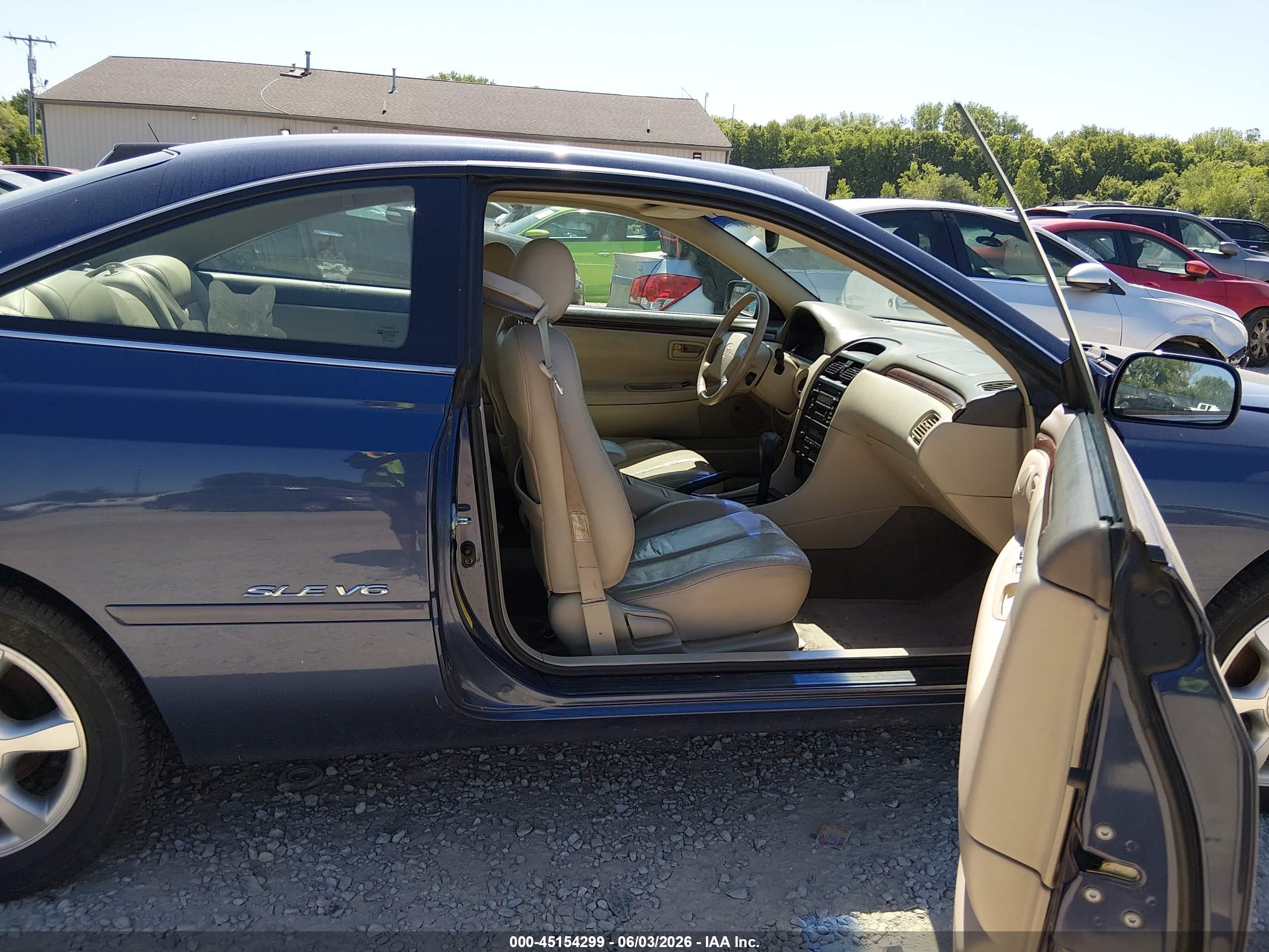 2000 Toyota Camry Solara Sle V6 Blue vin: 2T1CF28P8YC362877