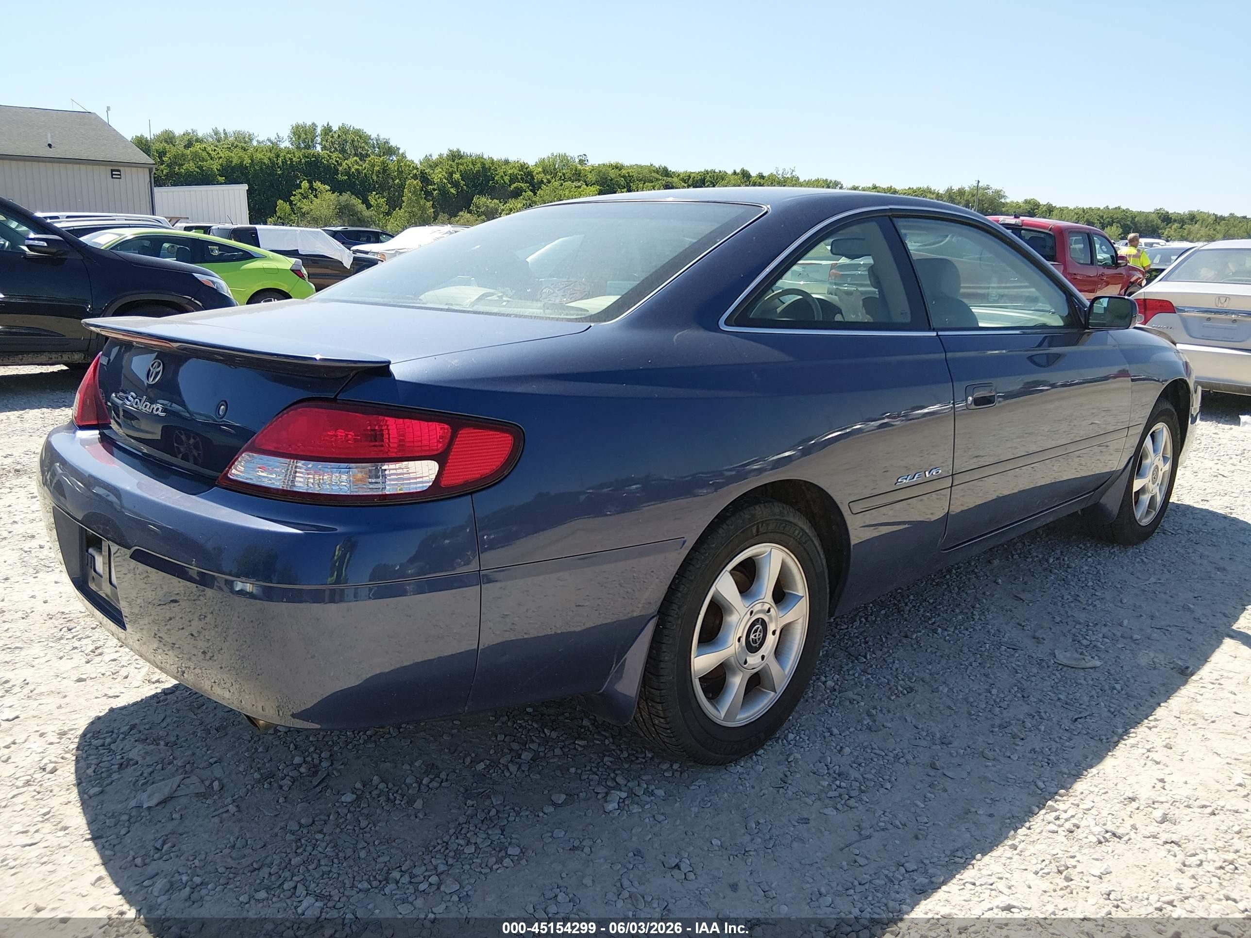 2000 Toyota Camry Solara Sle V6 Blue vin: 2T1CF28P8YC362877