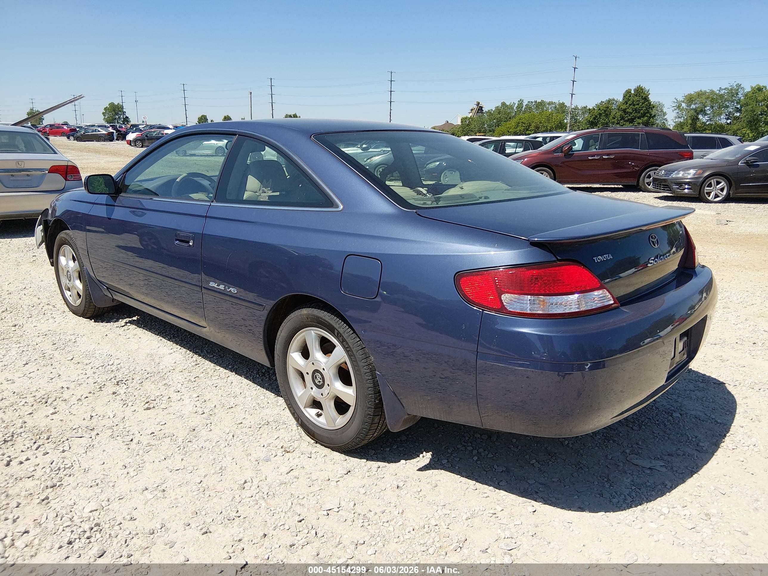 2000 Toyota Camry Solara Sle V6 Blue vin: 2T1CF28P8YC362877