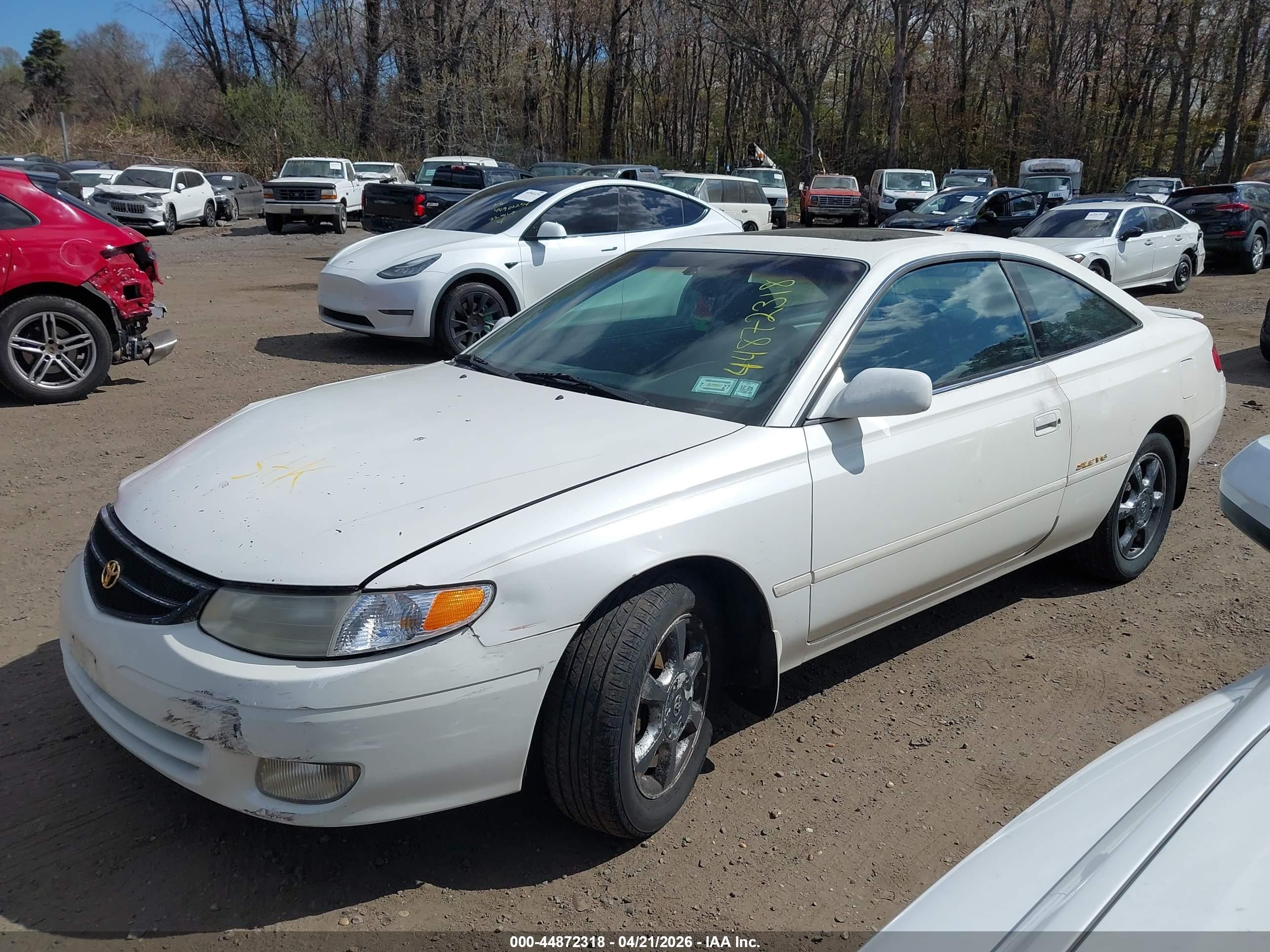 1999 Toyota Camry Solara Sle White vin: 2T1CF28P9XC217104