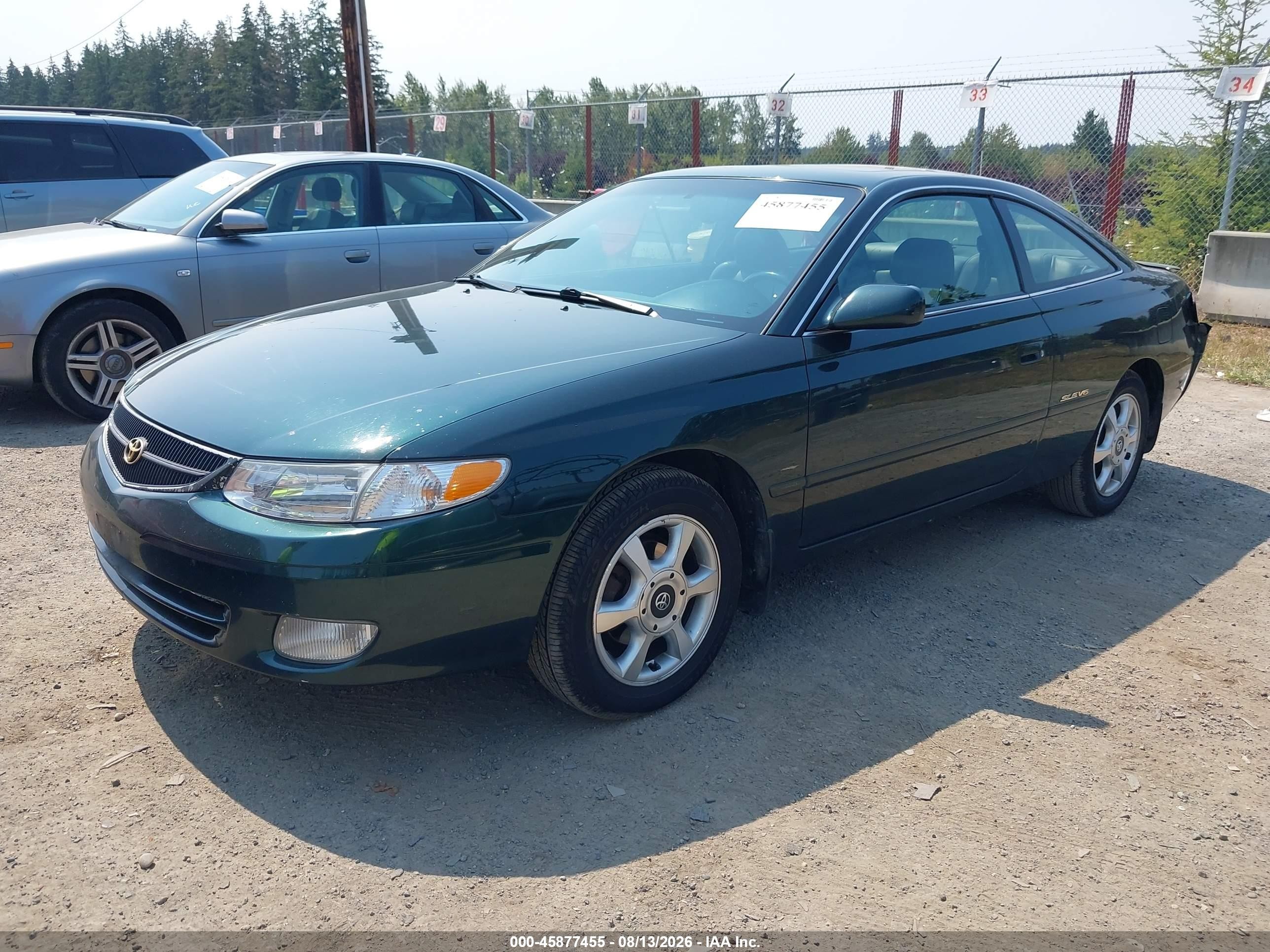 2000 Toyota Camry Solara Sle V6 Green vin: 2T1CF28PXYC390907