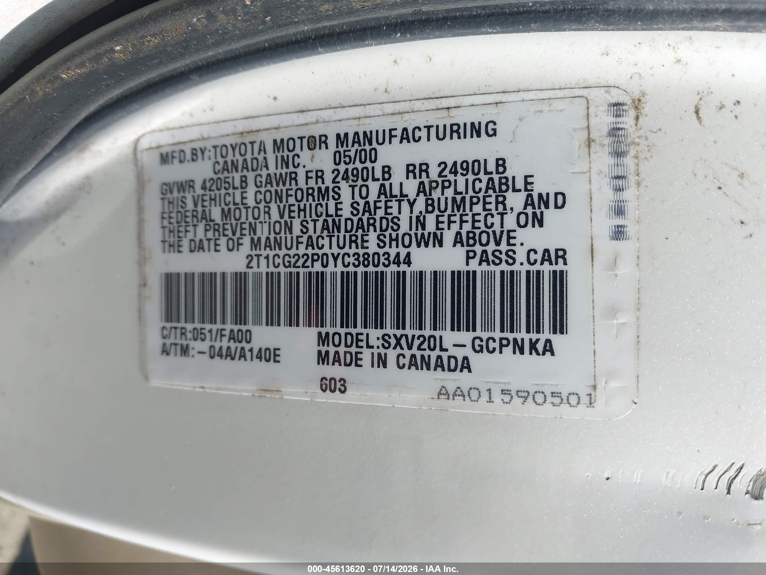 2000 Toyota Camry Solara Se White vin: 2T1CG22P0YC380344