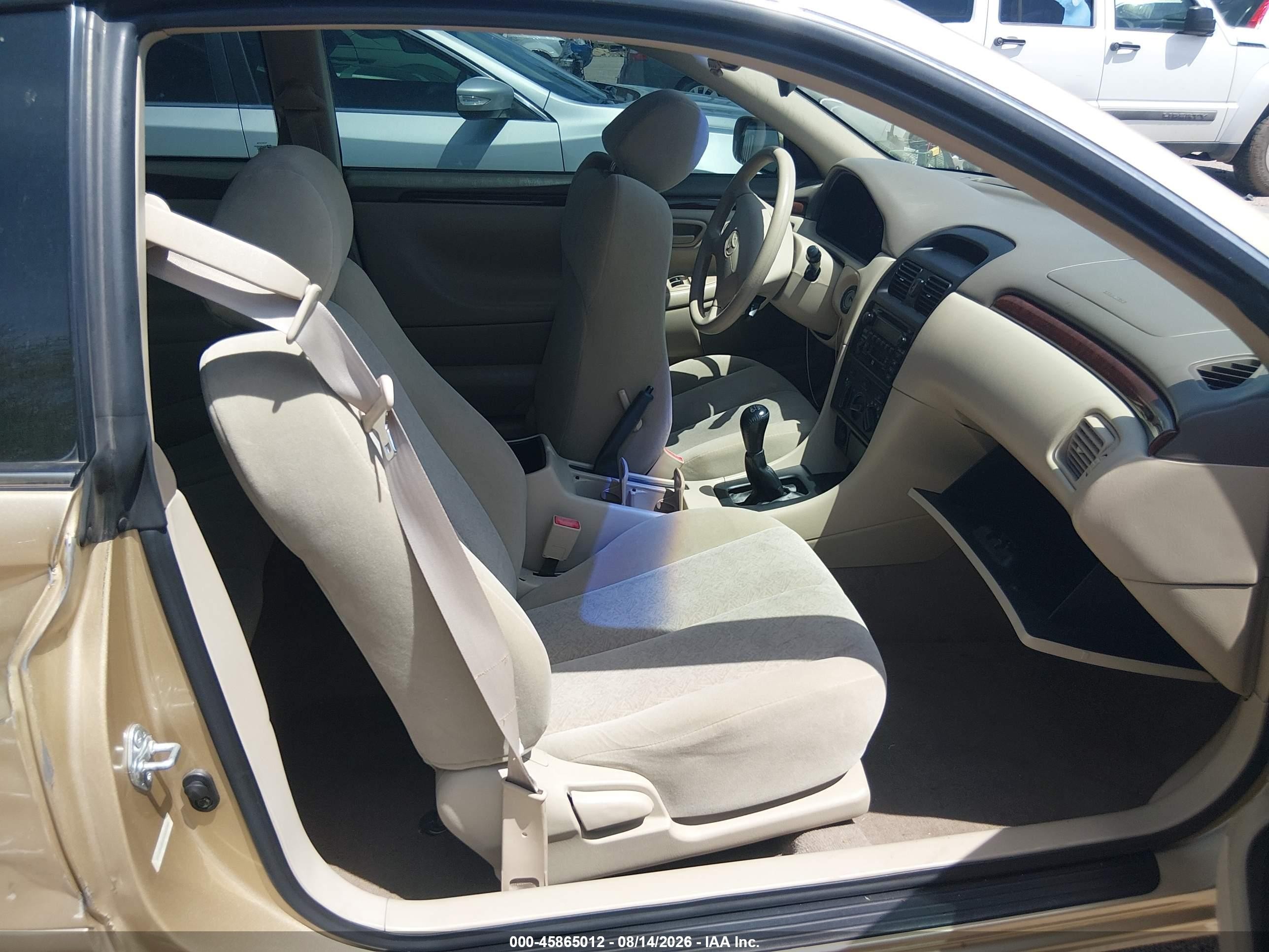 2001 Toyota Camry Solara Se Золотой vin: 2T1CG22P41C457268