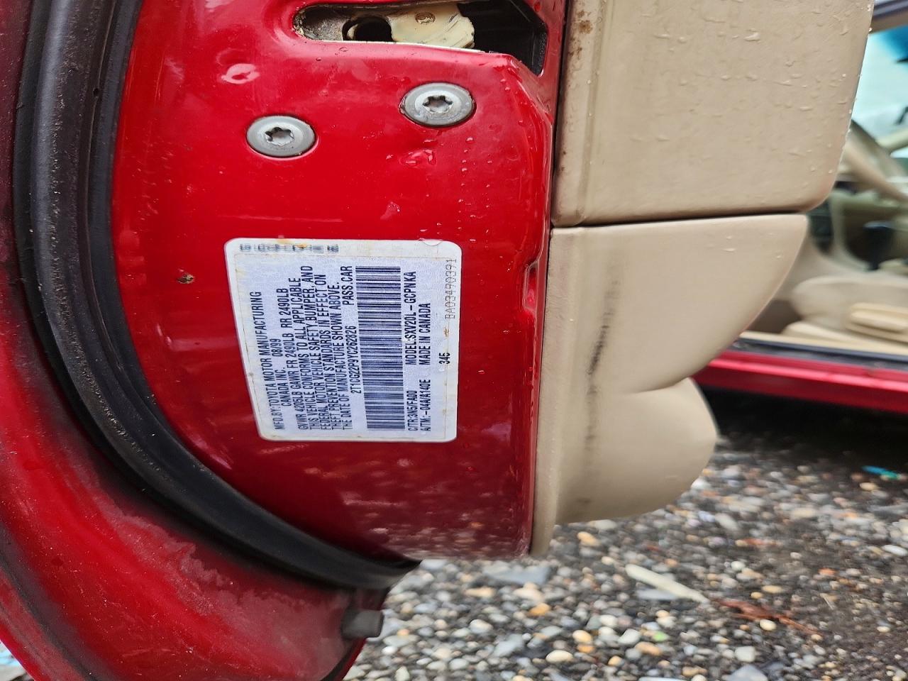 2000 Toyota Camry Solara Se Red vin: 2T1CG22P9YC262826