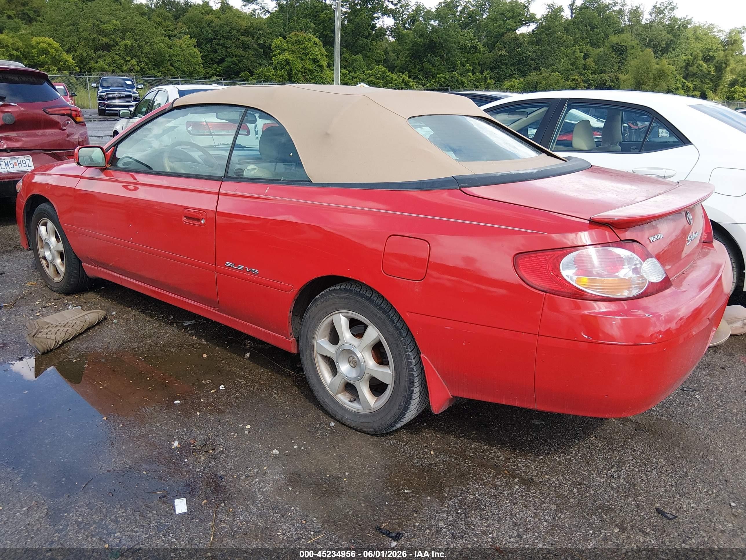 2002 Toyota Camry Solara Sle V6 Красный vin: 2T1FF22P22C599331