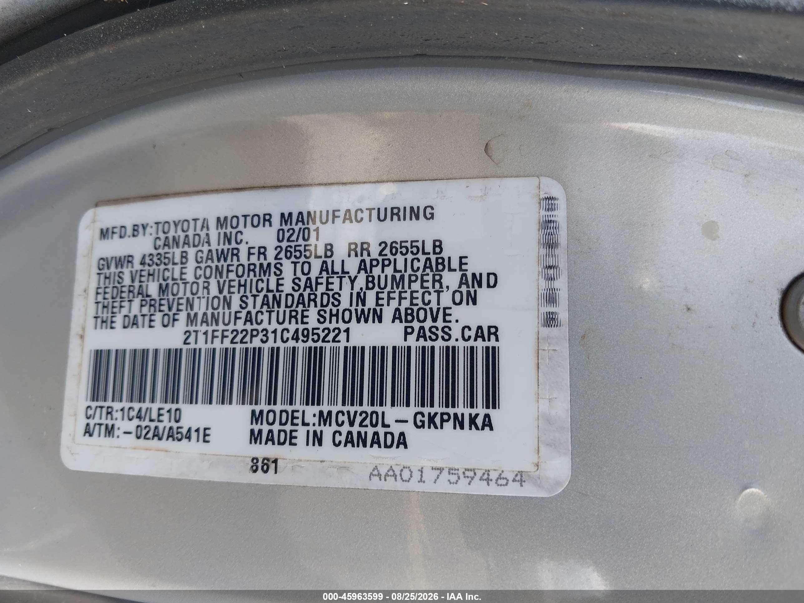 2001 Toyota Camry Solara Sle V6 Gray vin: 2T1FF22P31C495221