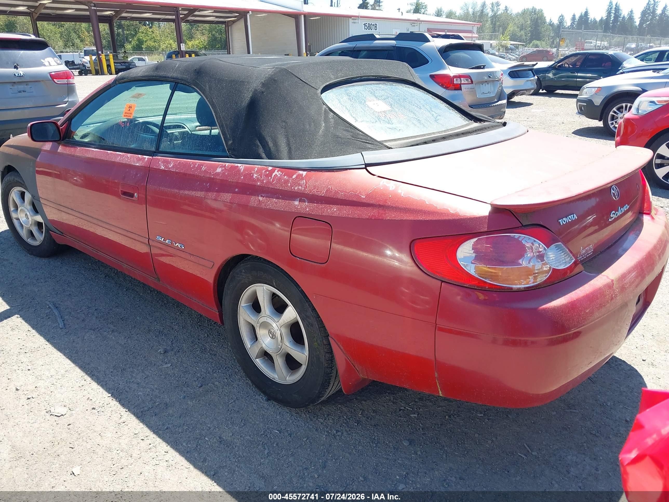 2002 Toyota Camry Solara Sle Red vin: 2T1FF28P52C592249