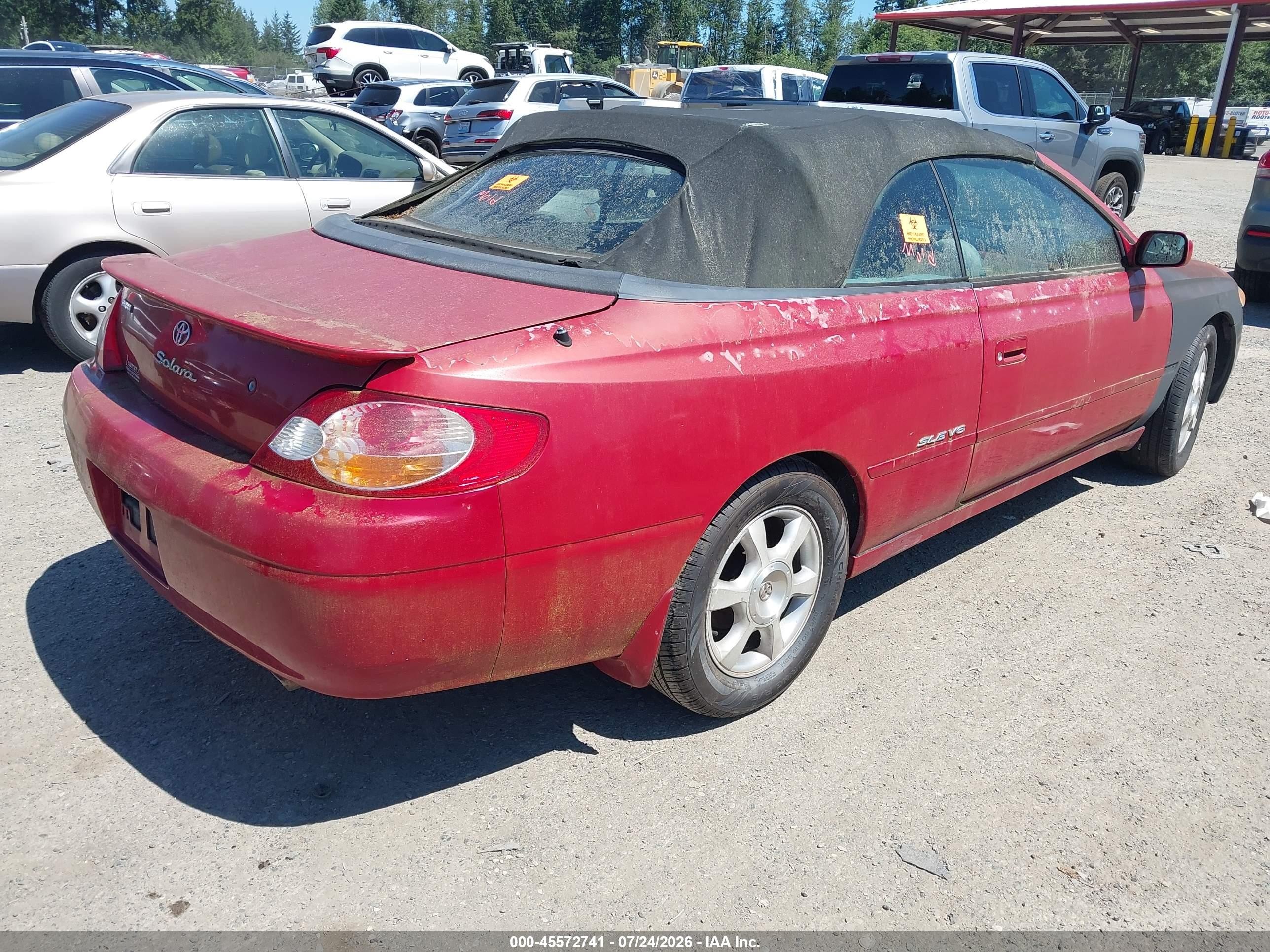 2002 Toyota Camry Solara Sle Red vin: 2T1FF28P52C592249