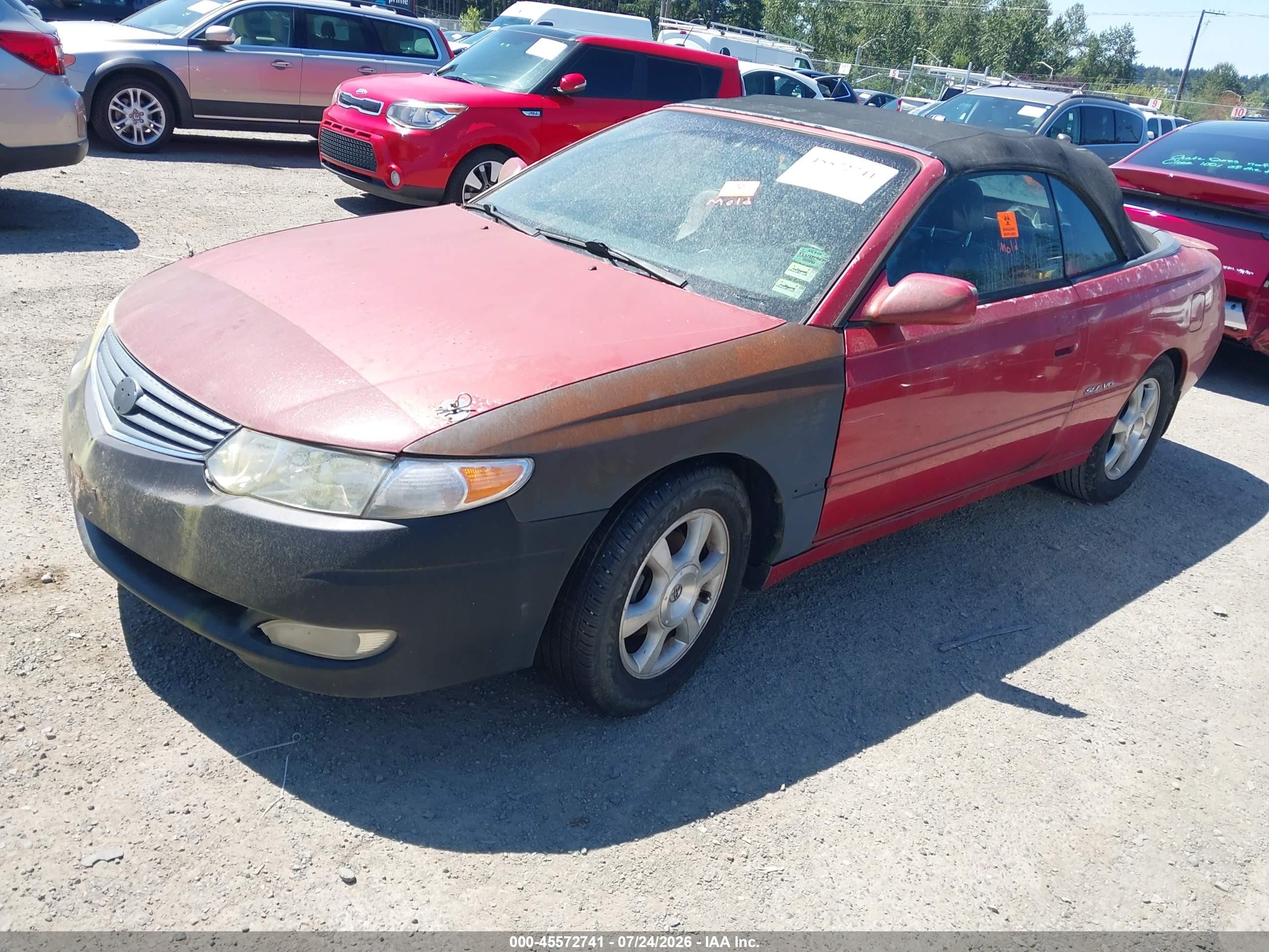 2002 Toyota Camry Solara Sle Red vin: 2T1FF28P52C592249