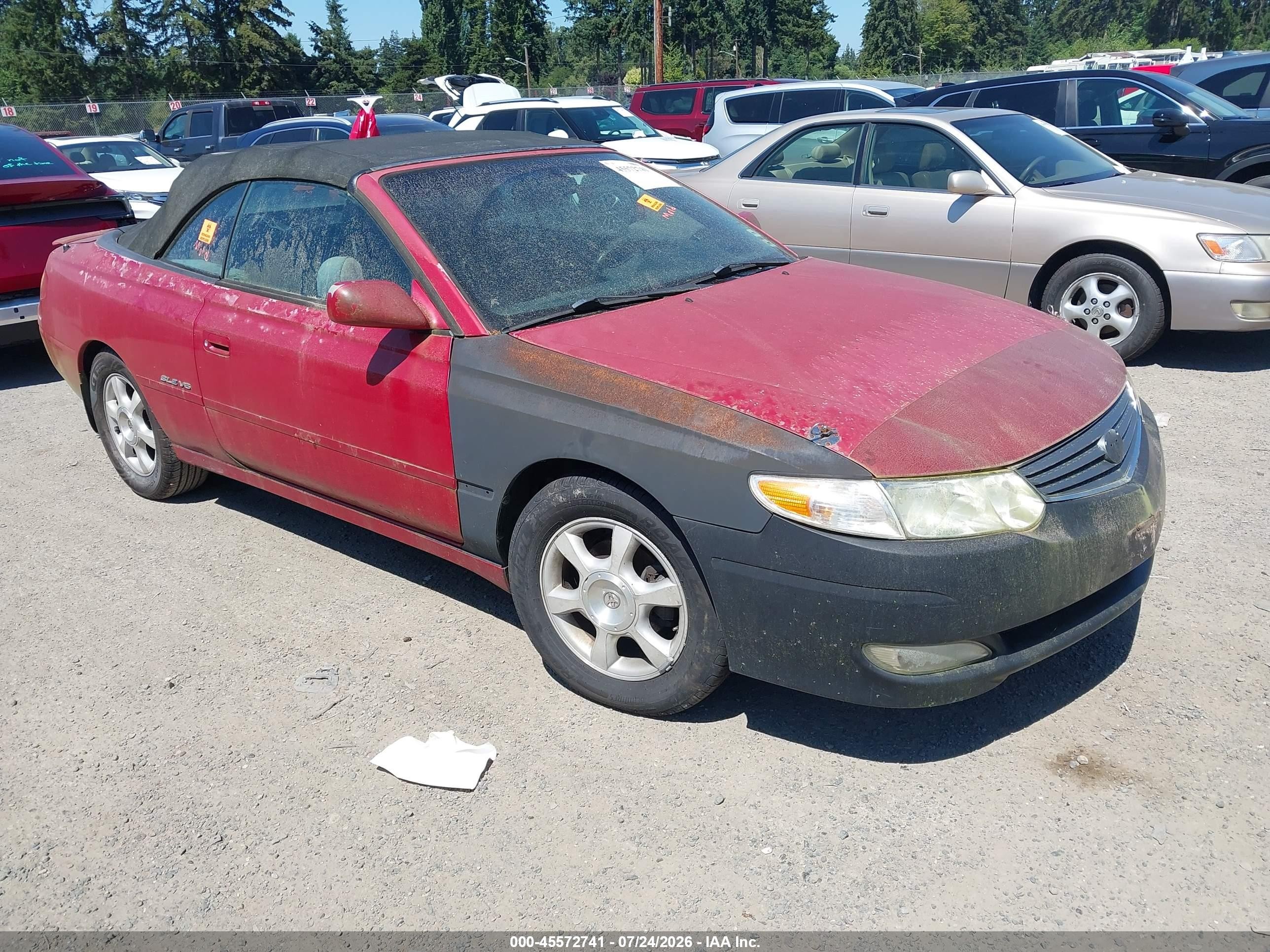 2002 Toyota Camry Solara Sle Red vin: 2T1FF28P52C592249