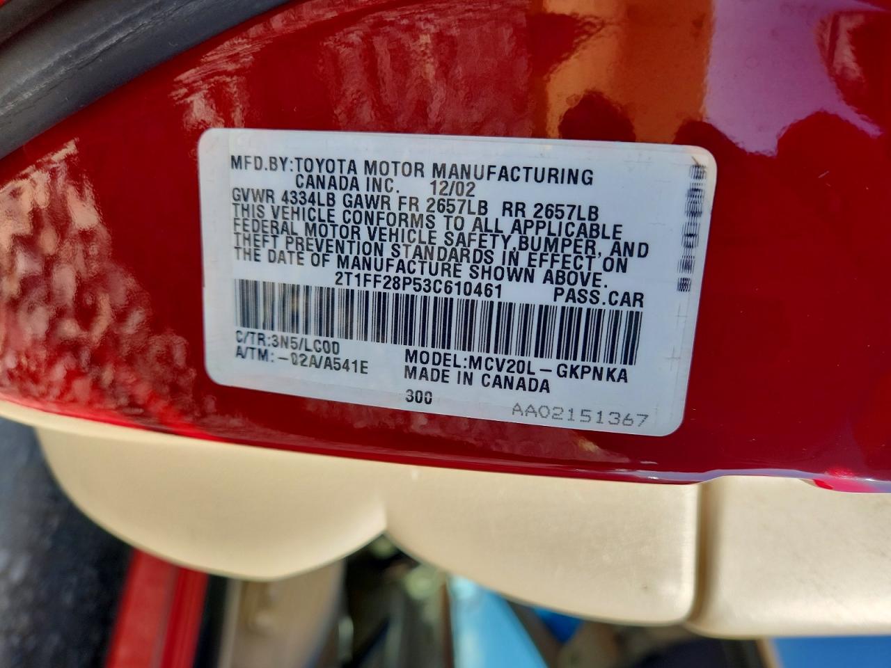 2003 Toyota Camry Solara Sle V6 Red vin: 2T1FF28P53C610461