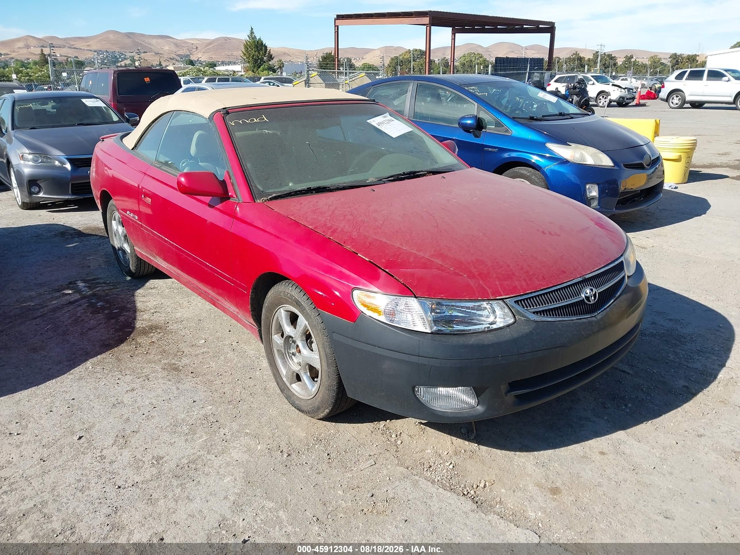 2001 Toyota Camry Solara Sle V6 Красный vin: 2T1FF28P61C485175