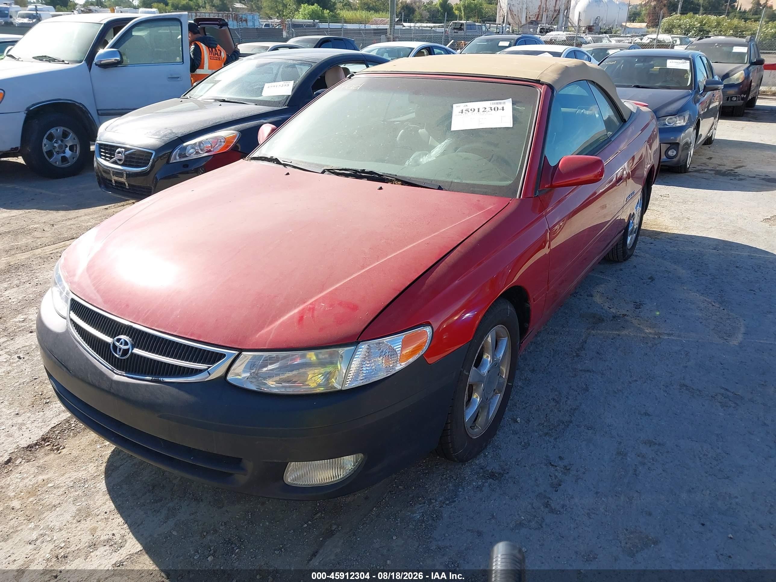2001 Toyota Camry Solara Sle V6 Красный vin: 2T1FF28P61C485175