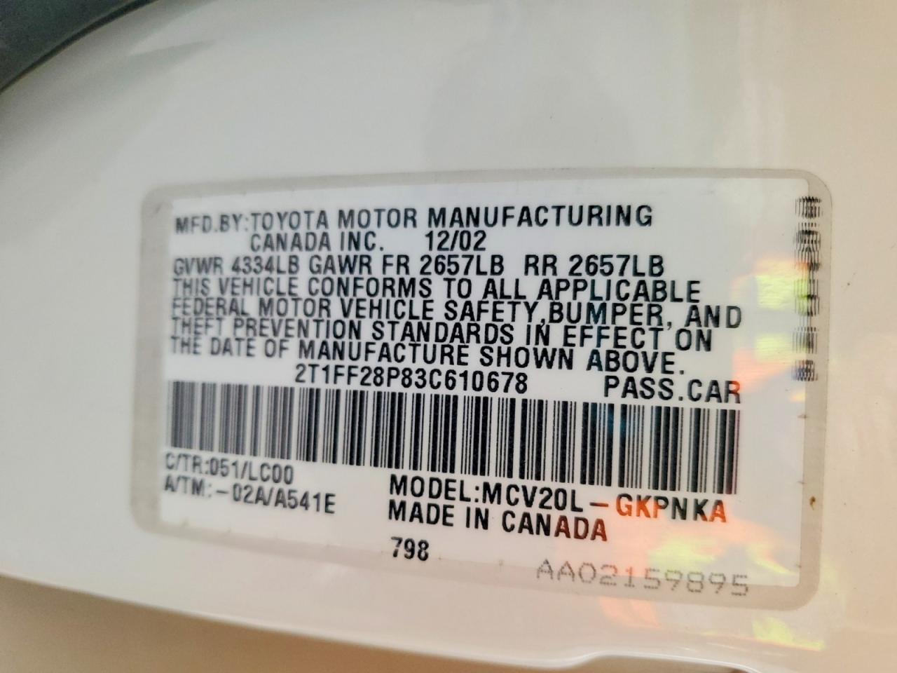 2003 Toyota Camry Solara Sle V6 White vin: 2T1FF28P83C610678