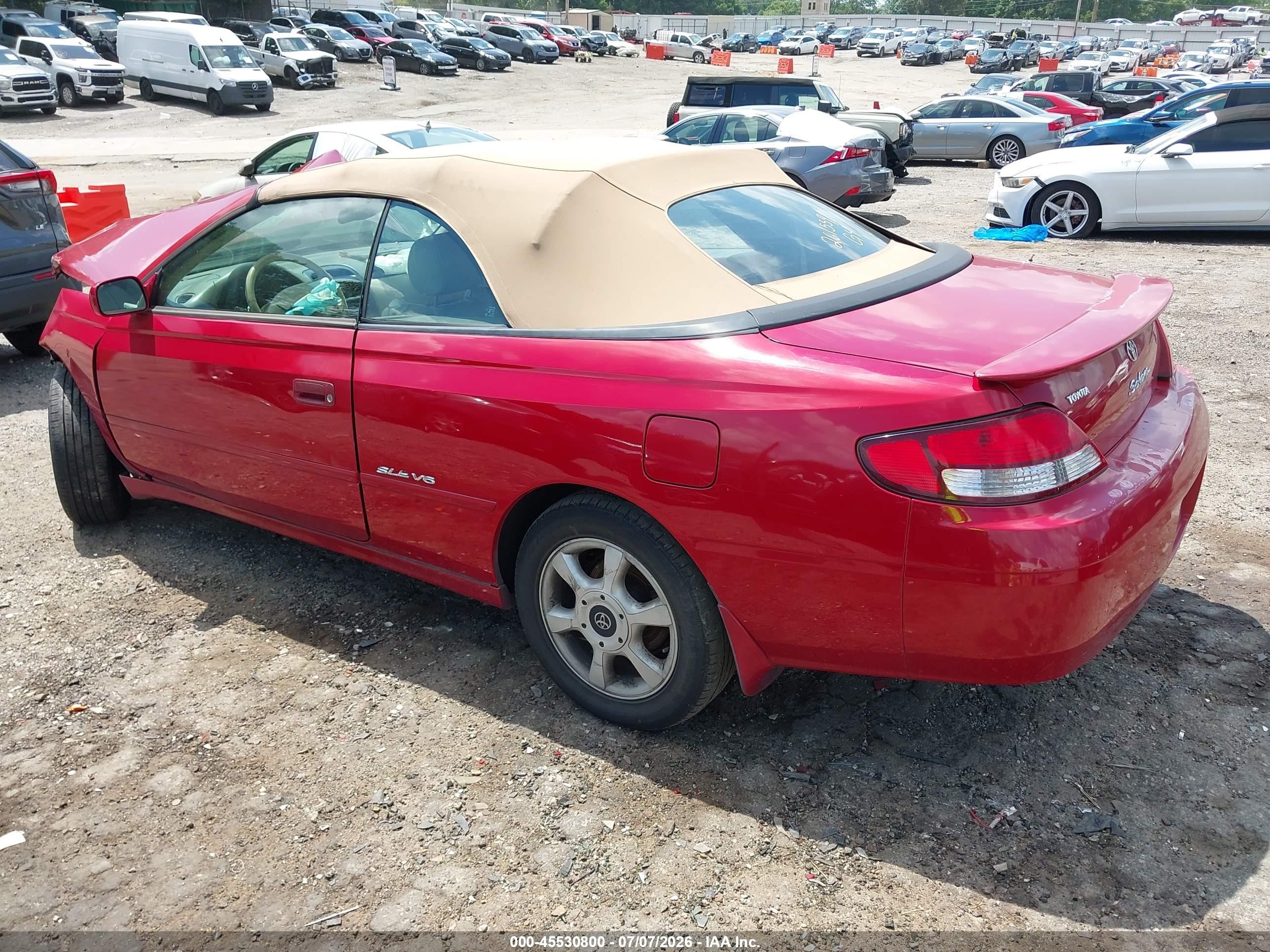 2000 Toyota Camry Solara Sle V6 Red vin: 2T1FF28P9YC401974