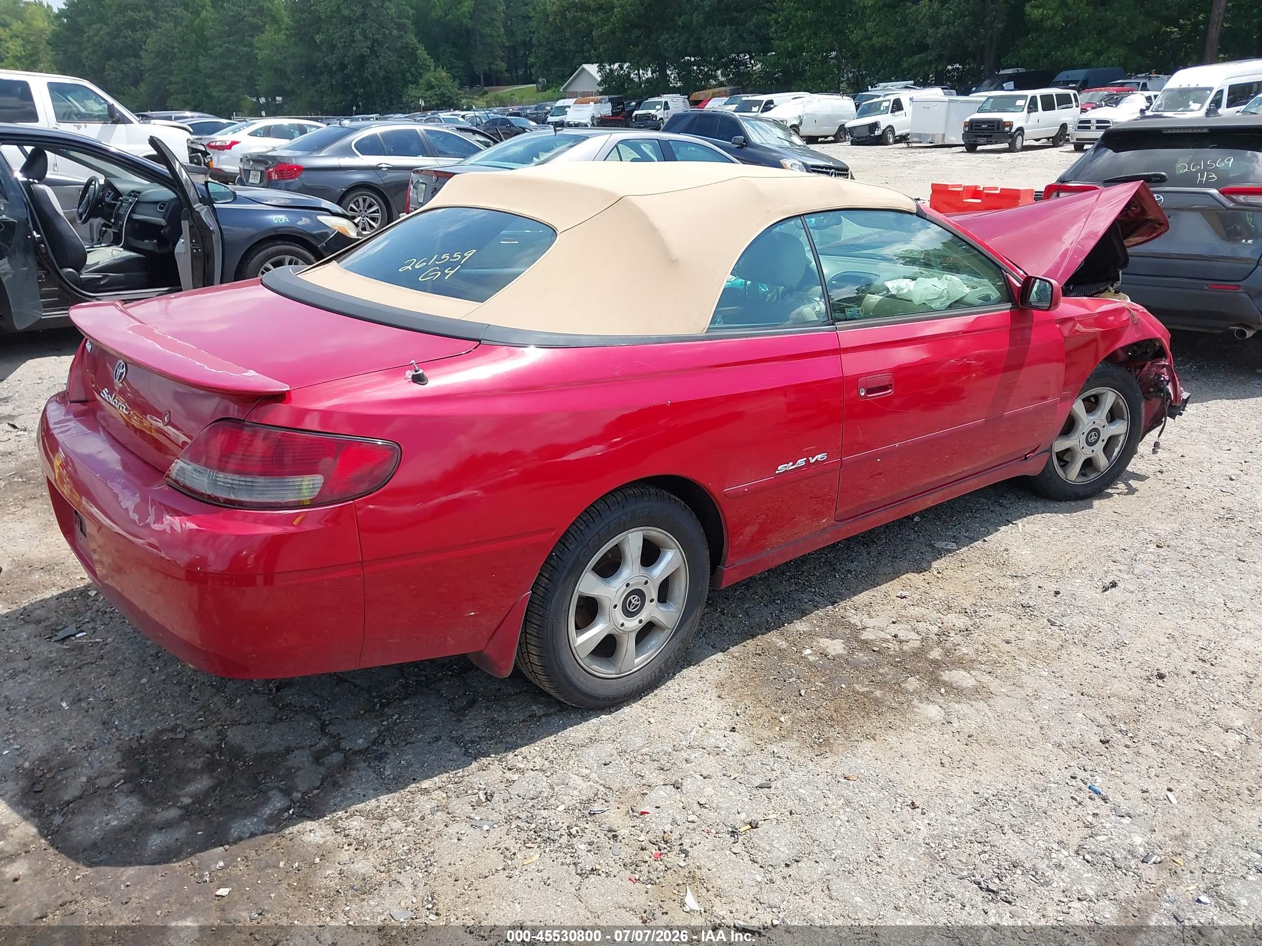 2000 Toyota Camry Solara Sle V6 Red vin: 2T1FF28P9YC401974