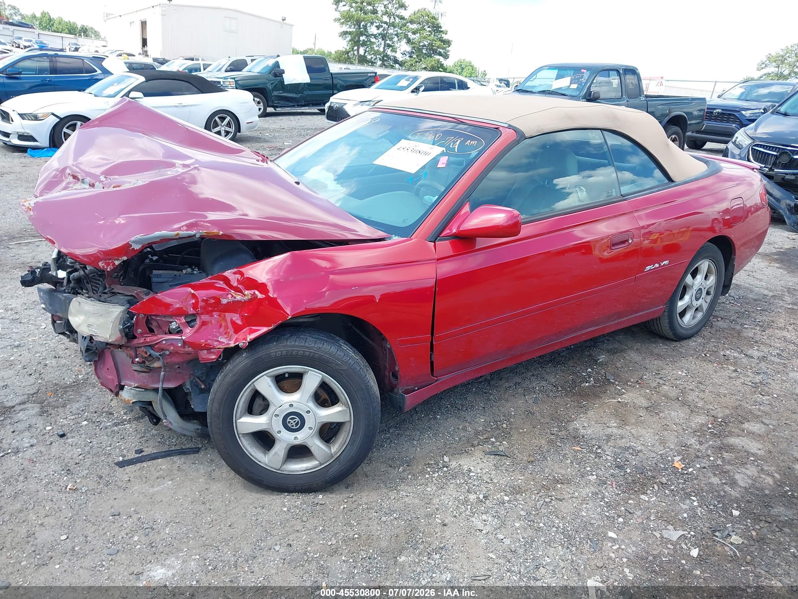 2000 Toyota Camry Solara Sle V6 Red vin: 2T1FF28P9YC401974