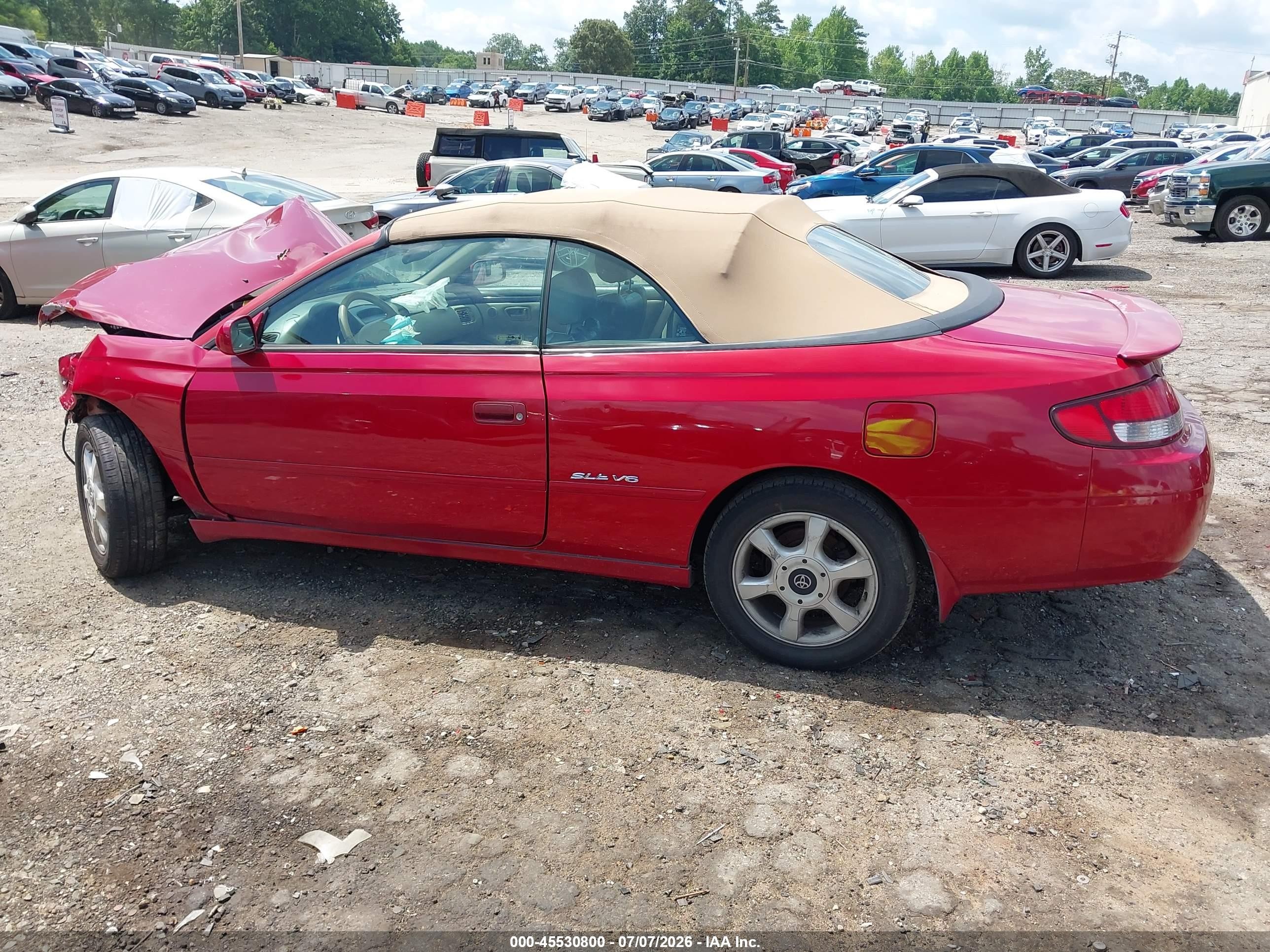 2000 Toyota Camry Solara Sle V6 Red vin: 2T1FF28P9YC401974