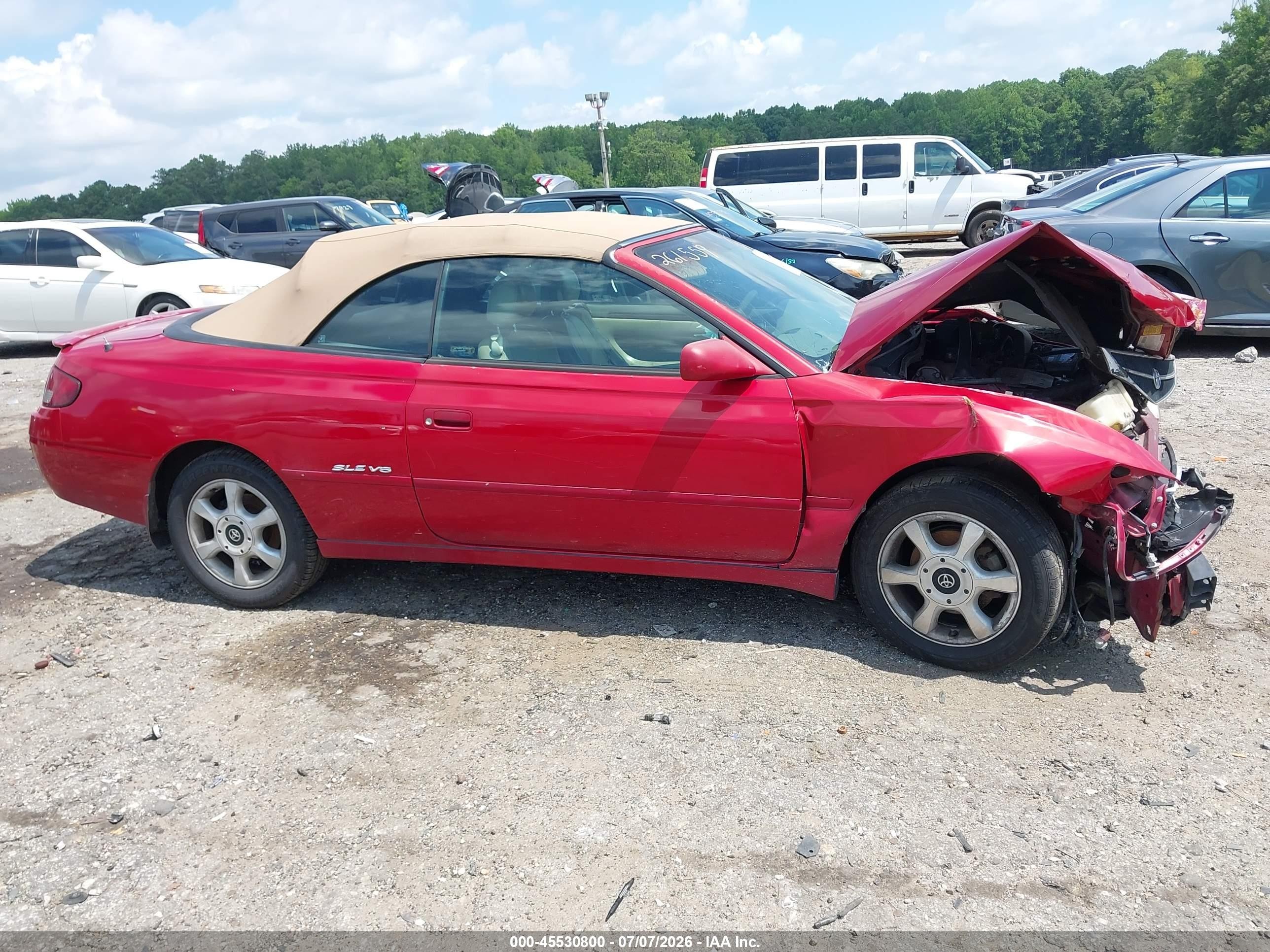 2000 Toyota Camry Solara Sle V6 Red vin: 2T1FF28P9YC401974