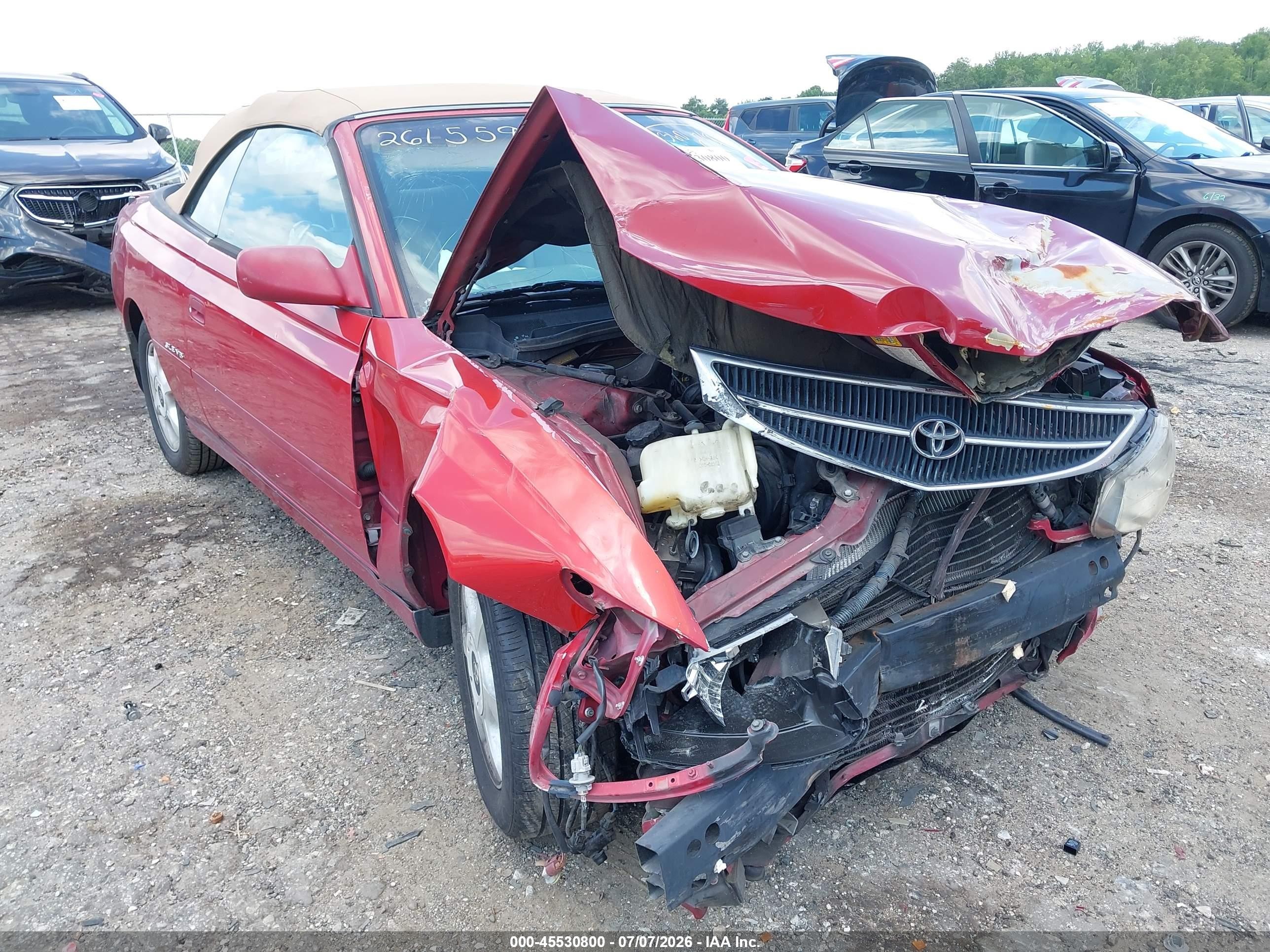 2000 Toyota Camry Solara Sle V6 Red vin: 2T1FF28P9YC401974