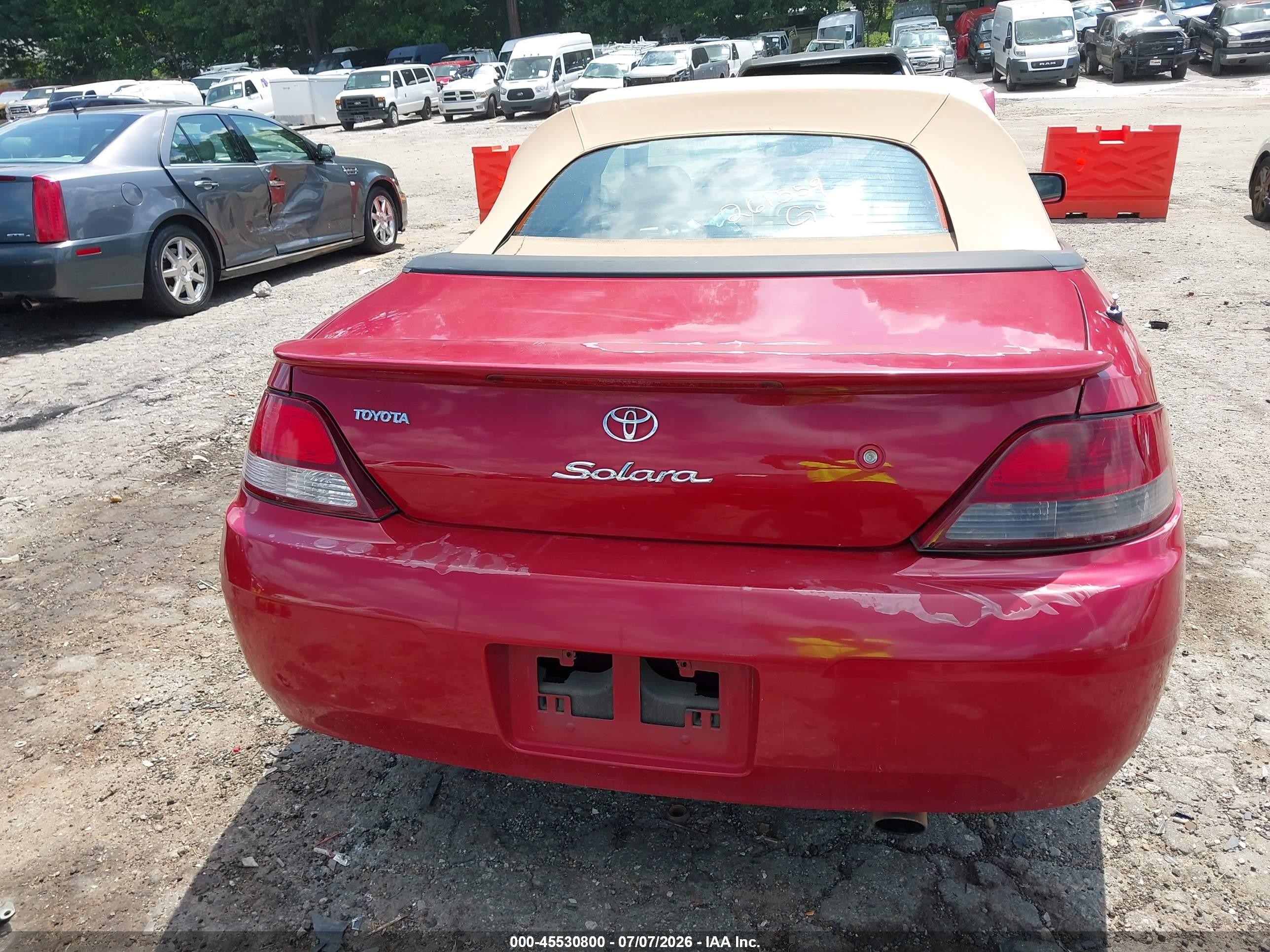 2000 Toyota Camry Solara Sle V6 Red vin: 2T1FF28P9YC401974