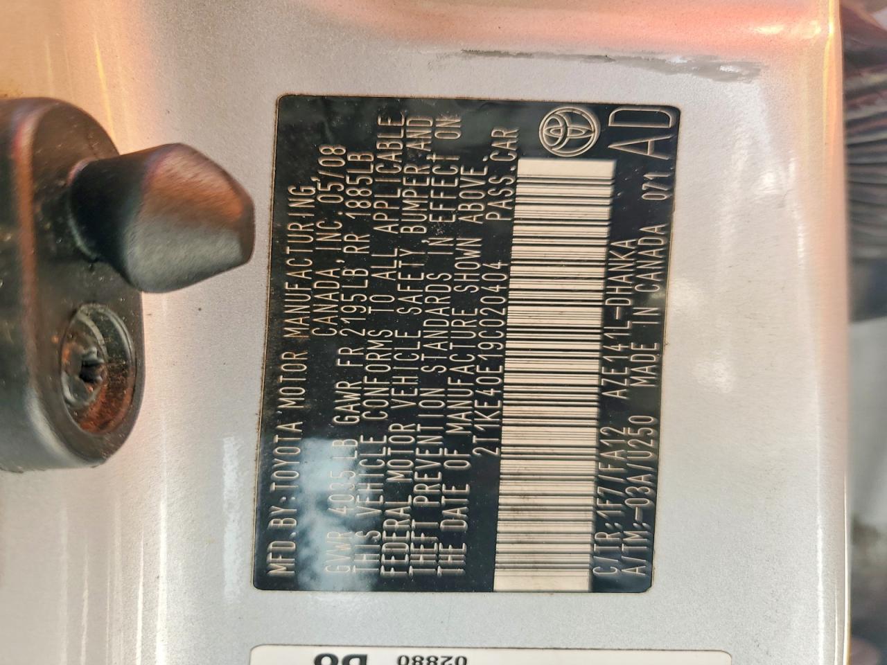 2009 Toyota Matrix S Silver vin: 2T1KE40E19C020404