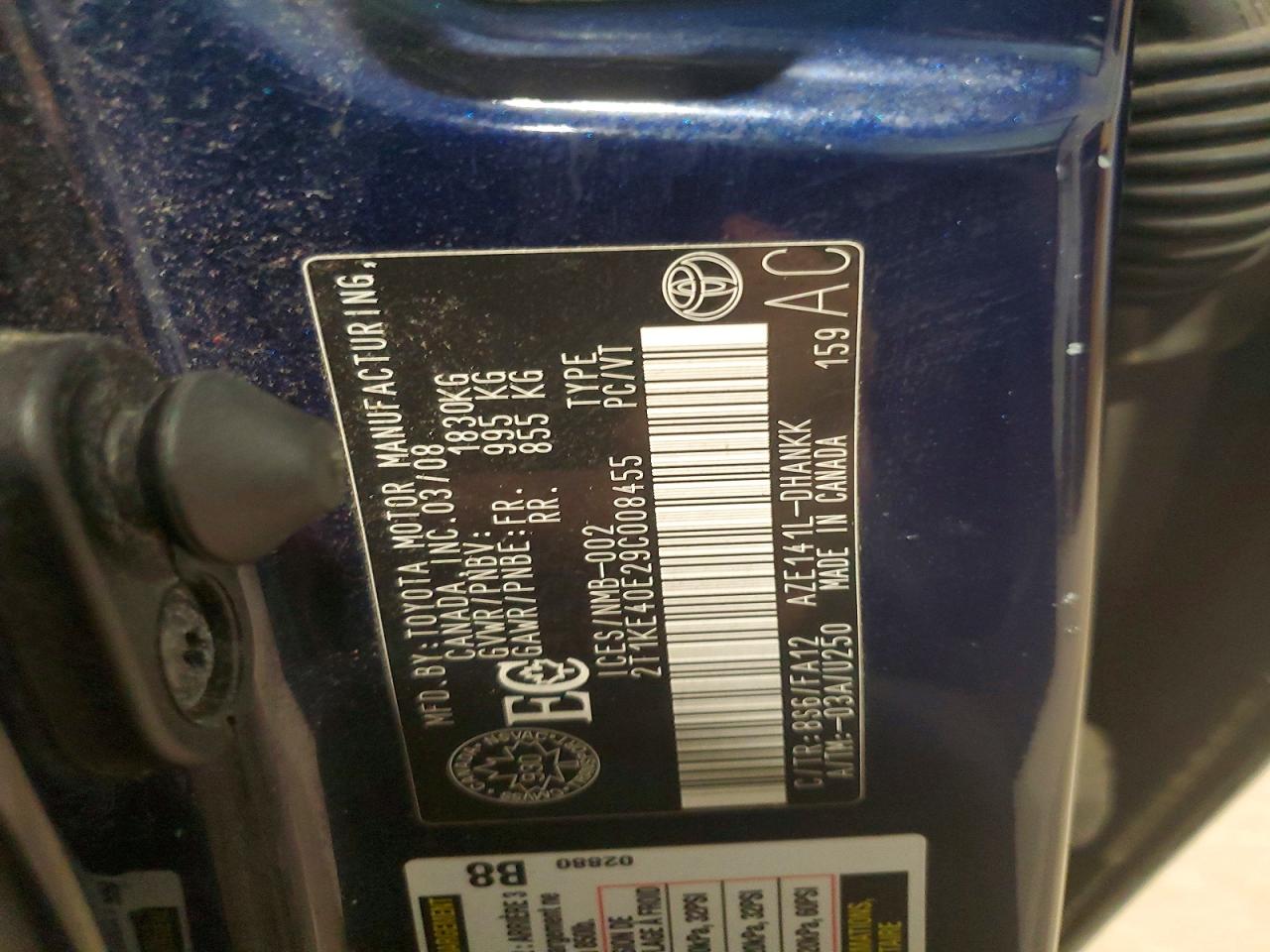 2009 Toyota Corolla Matrix S Blue vin: 2T1KE40E29C008455