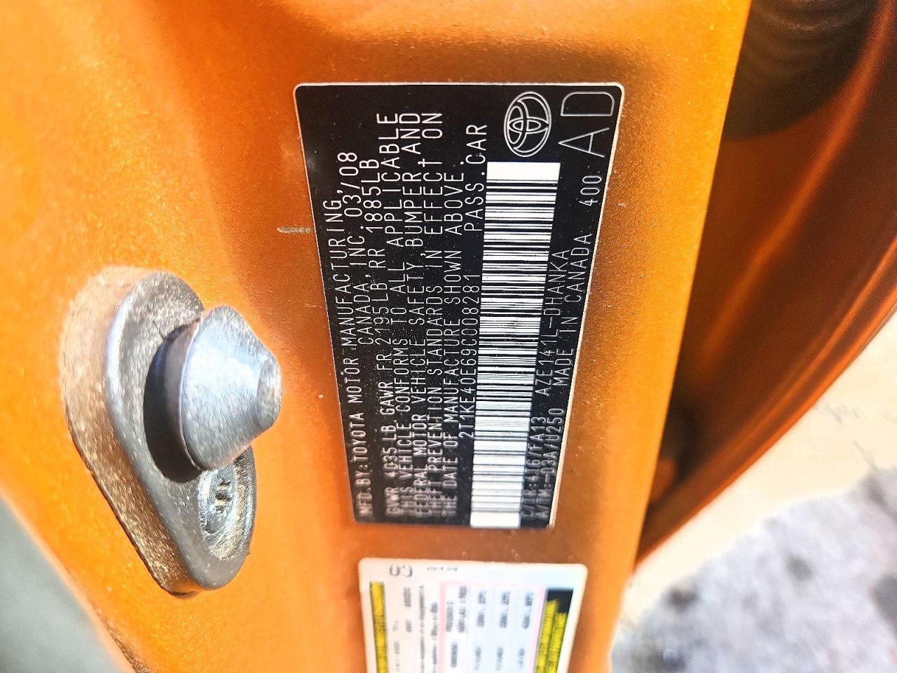 2009 Toyota Matrix S Gold vin: 2T1KE40E69C008281