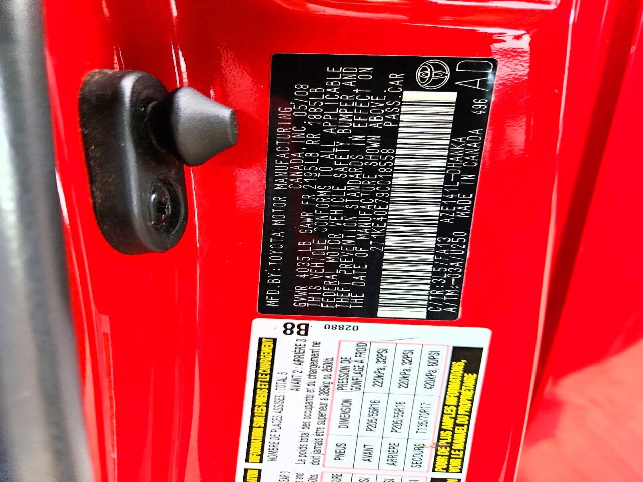 2009 Toyota Matrix S Red vin: 2T1KE40E79C018558