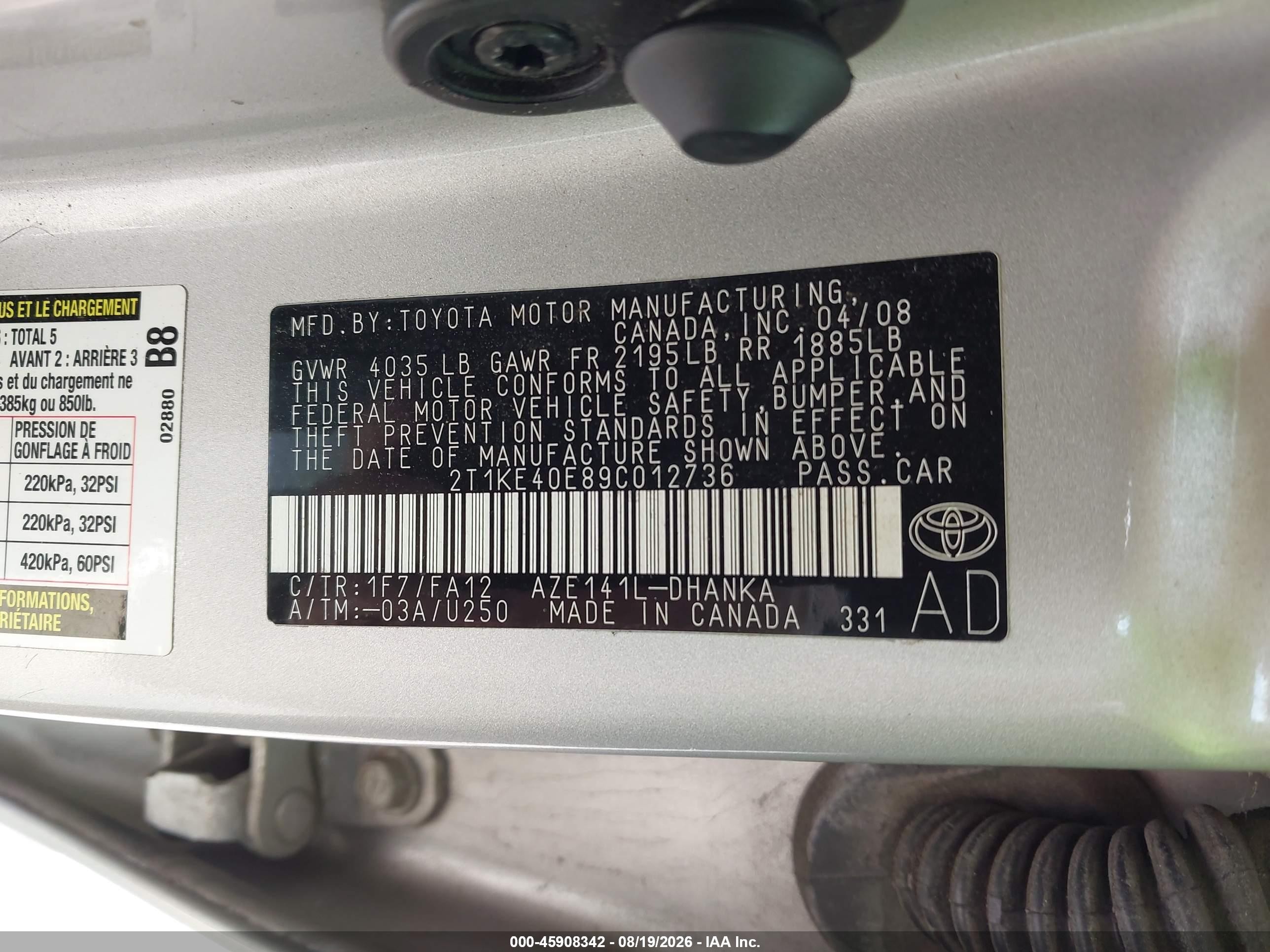 2009 Toyota Matrix S Silver vin: 2T1KE40E89C012736