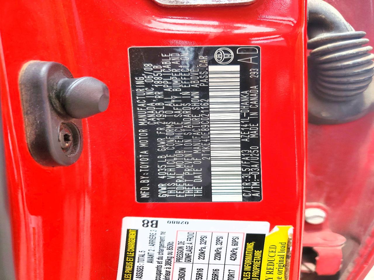 2009 Toyota Corolla Matrix S Red vin: 2T1KE40E89C021162