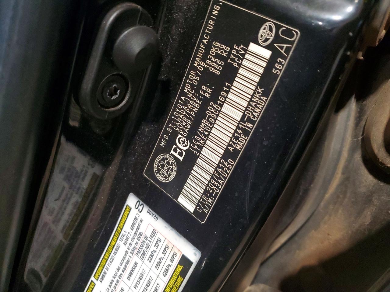 2009 Toyota Matrix S Черный vin: 2T1KE40E99C016911