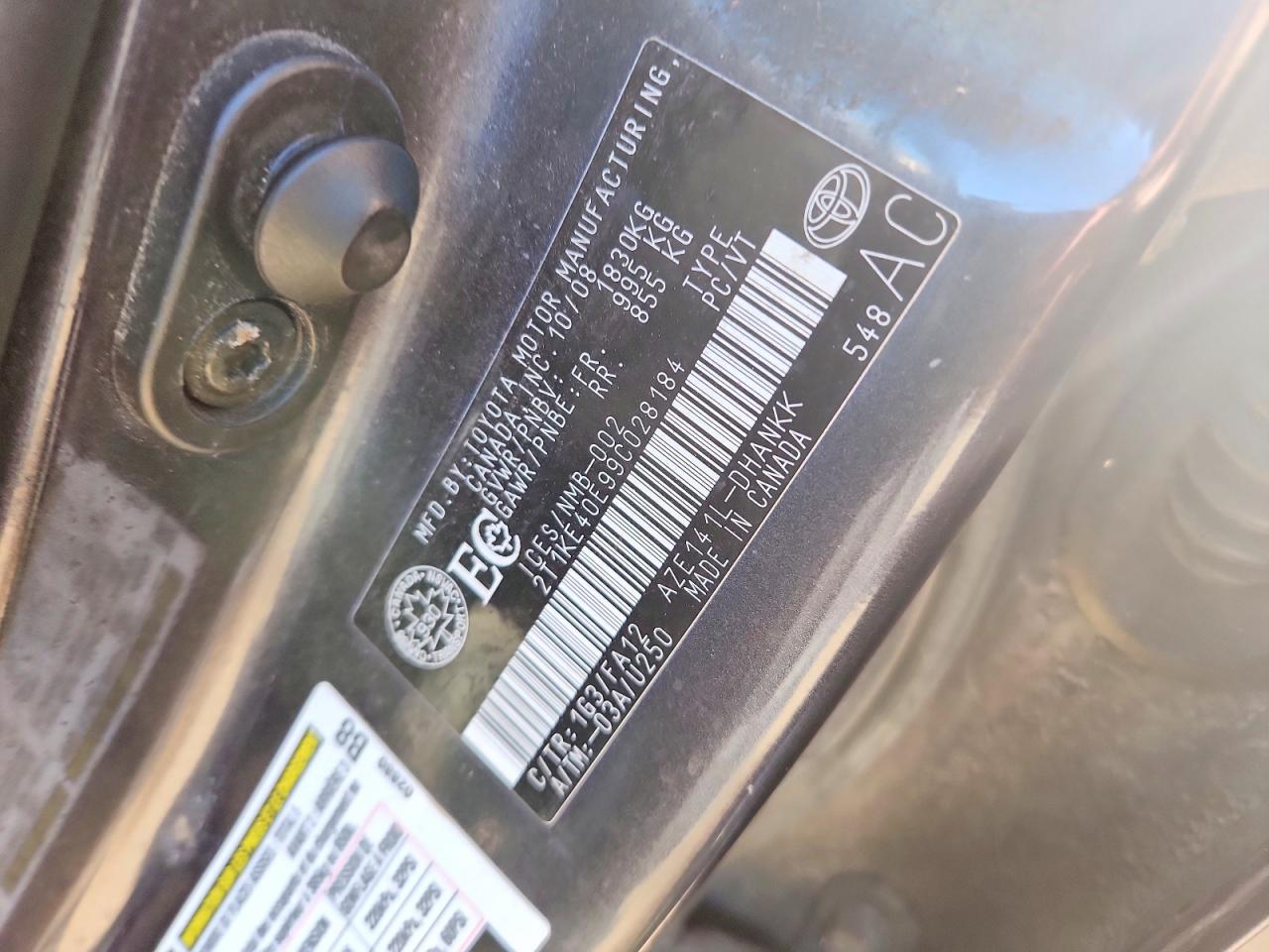 2009 Toyota Matrix S Charcoal vin: 2T1KE40E99C028184