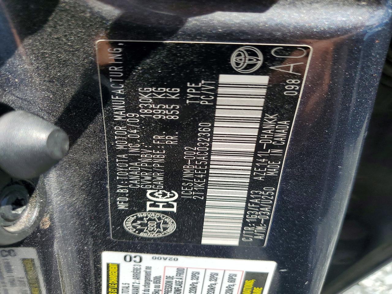 2010 Toyota Corolla Matrix S Silver vin: 2T1KE4EE5AC032360