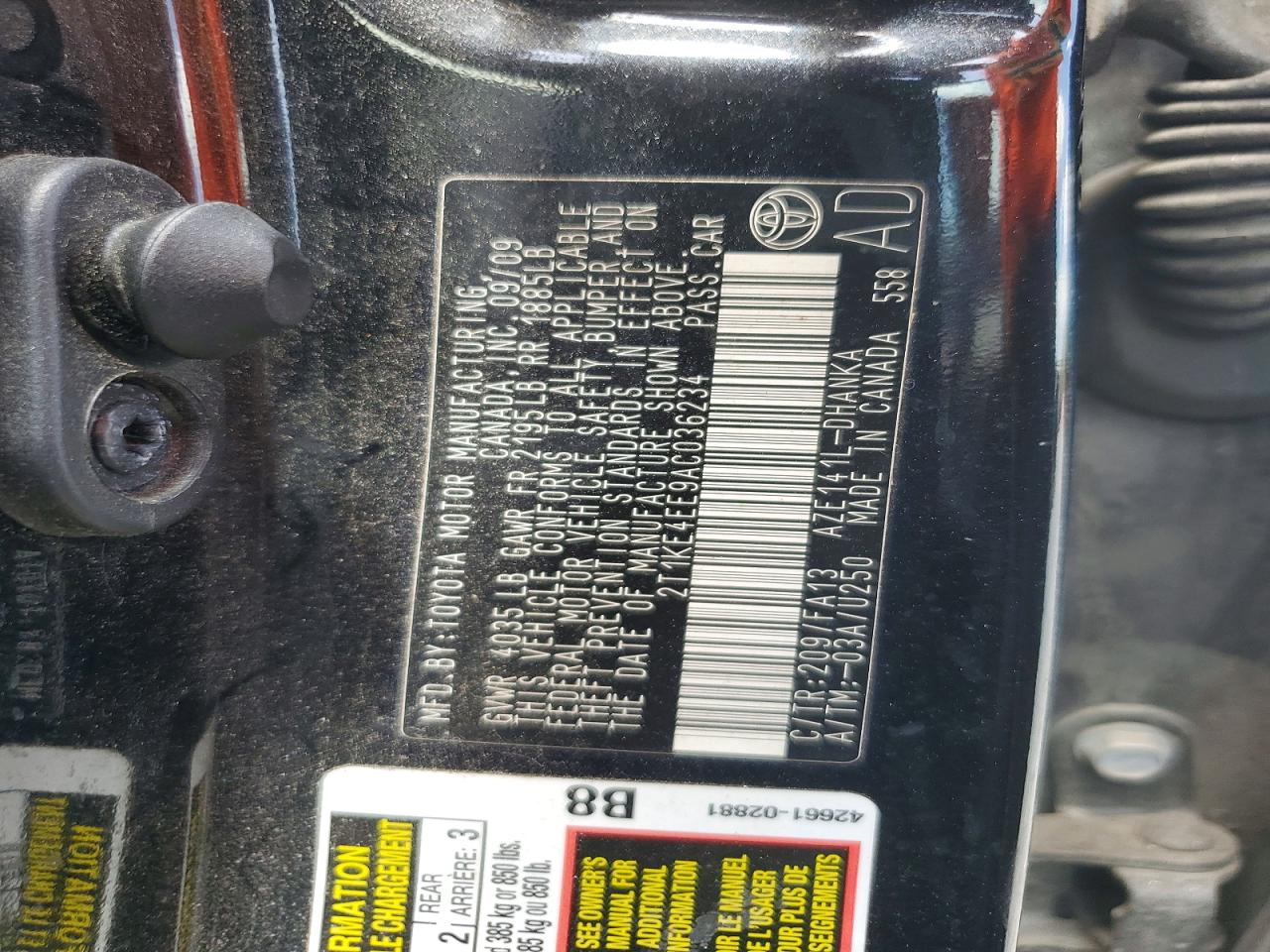 2010 Toyota Corolla Matrix S Black vin: 2T1KE4EE9AC036234