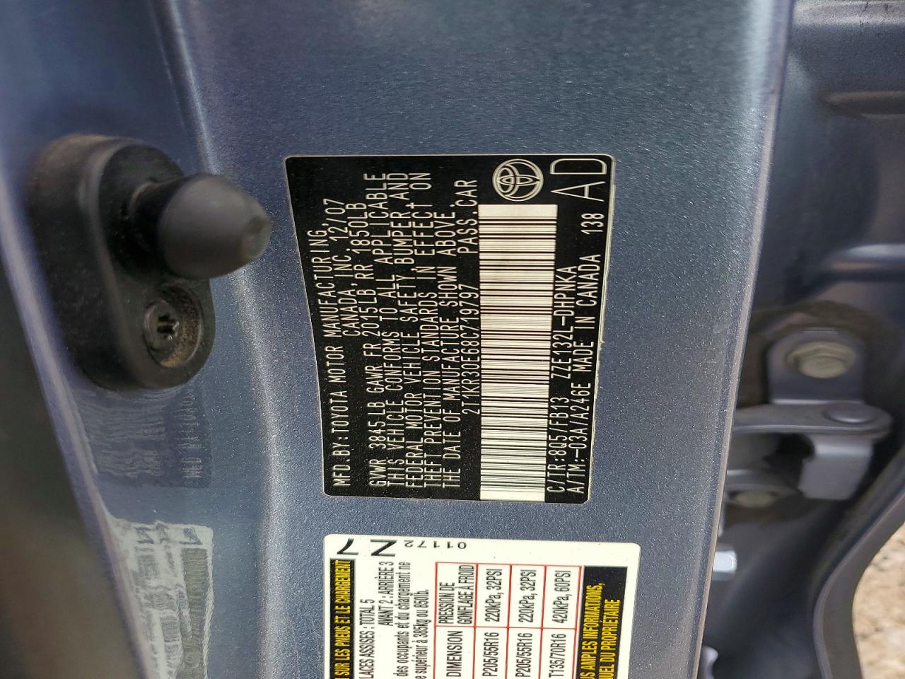2008 Toyota Matrix Xr Синий vin: 2T1KR30E68C719797
