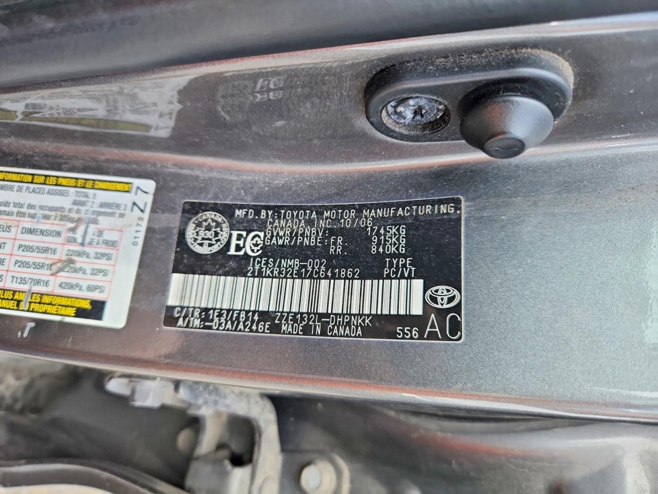 2007 Toyota Corolla Matrix Xr Gray vin: 2T1KR32E17C641862