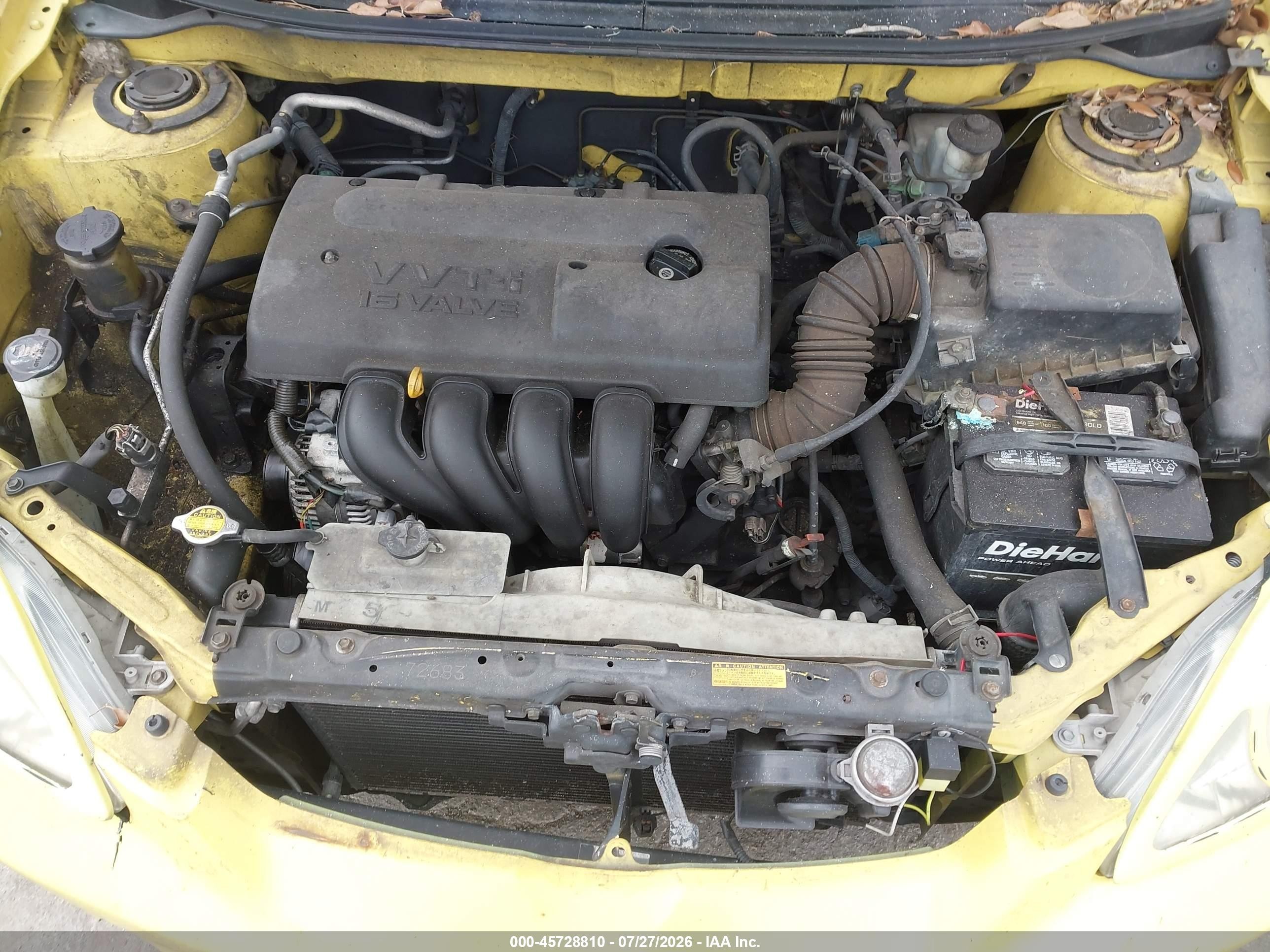 2004 Toyota Corolla Matrix Xr Yellow vin: 2T1KR32E24C201970