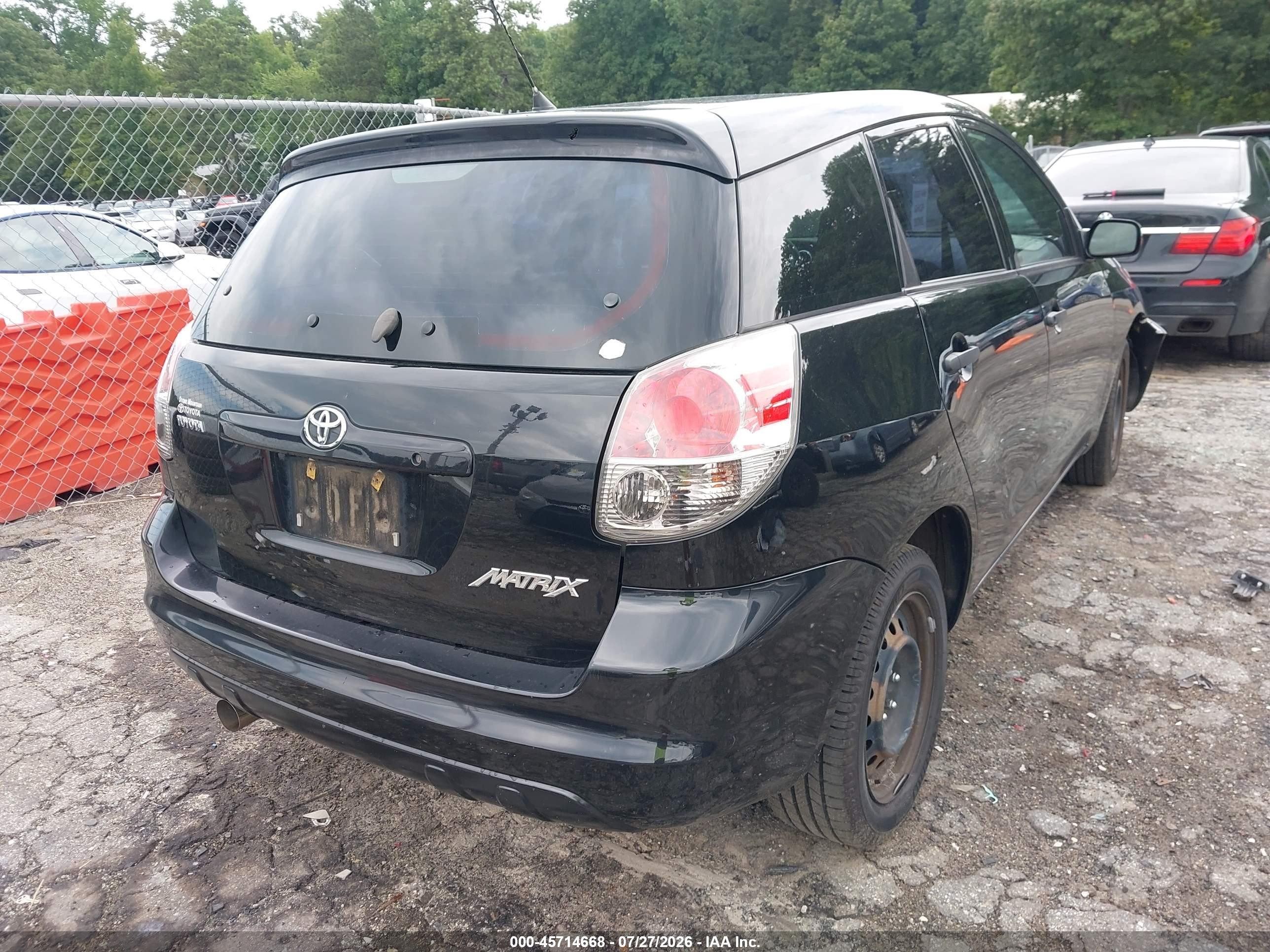 2008 Toyota Matrix Std Black vin: 2T1KR32E48C710206
