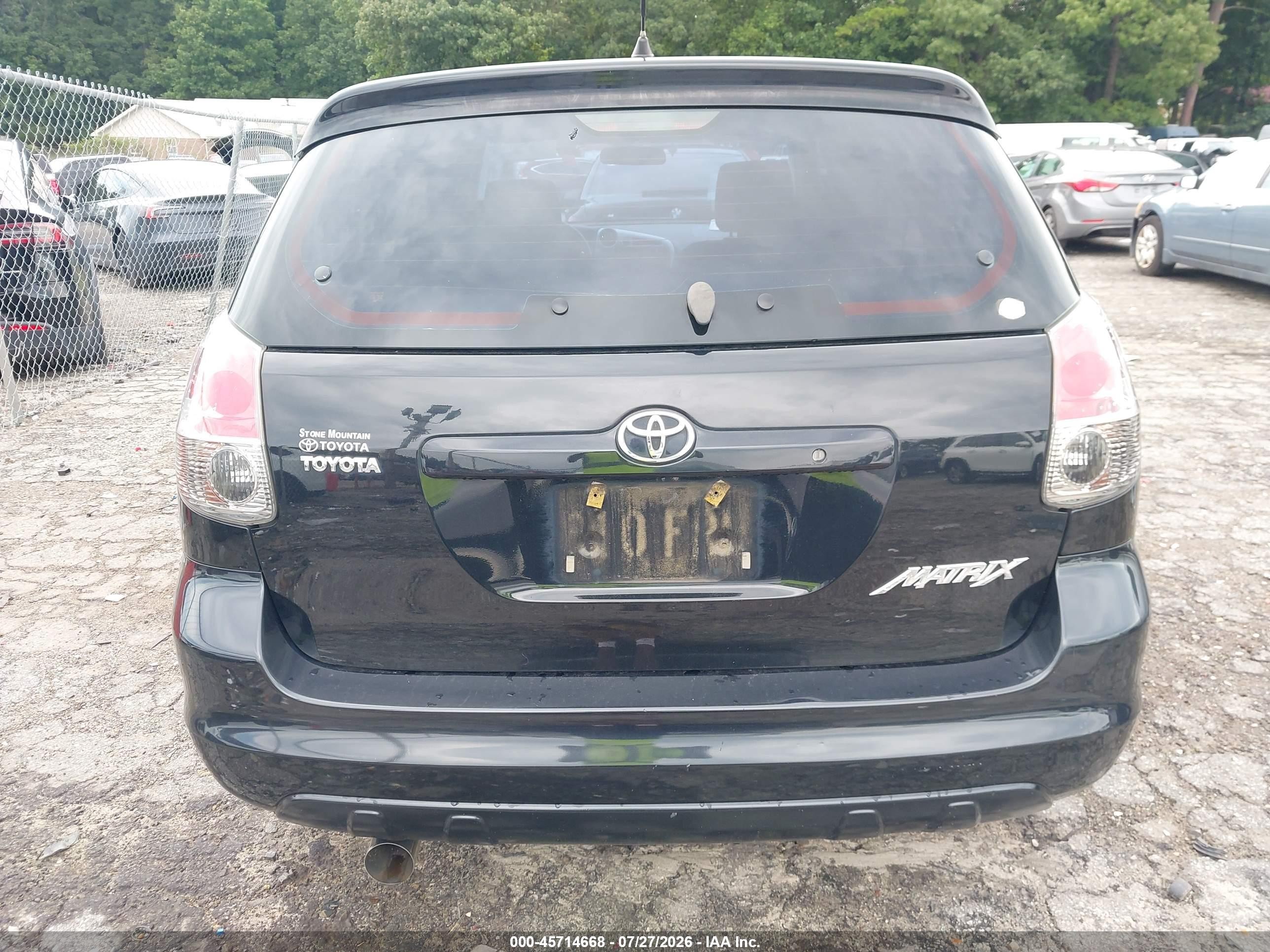 2008 Toyota Matrix Std Black vin: 2T1KR32E48C710206