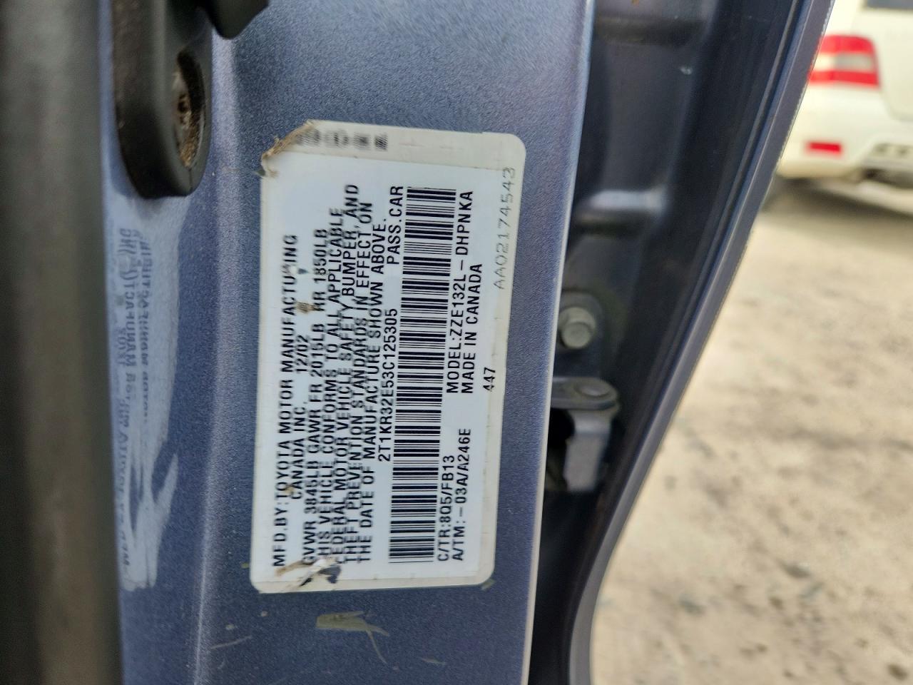 2003 Toyota Matrix Xr Blue vin: 2T1KR32E53C125305