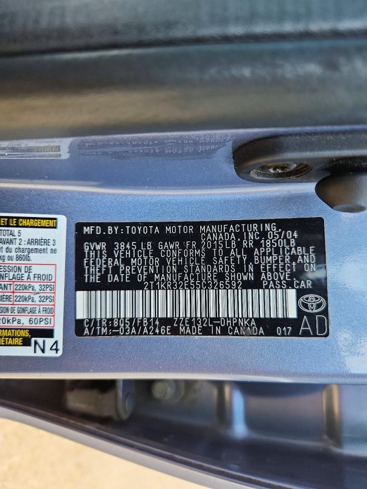 2005 Toyota Corolla Matrix Xr Silver vin: 2T1KR32E55C326592