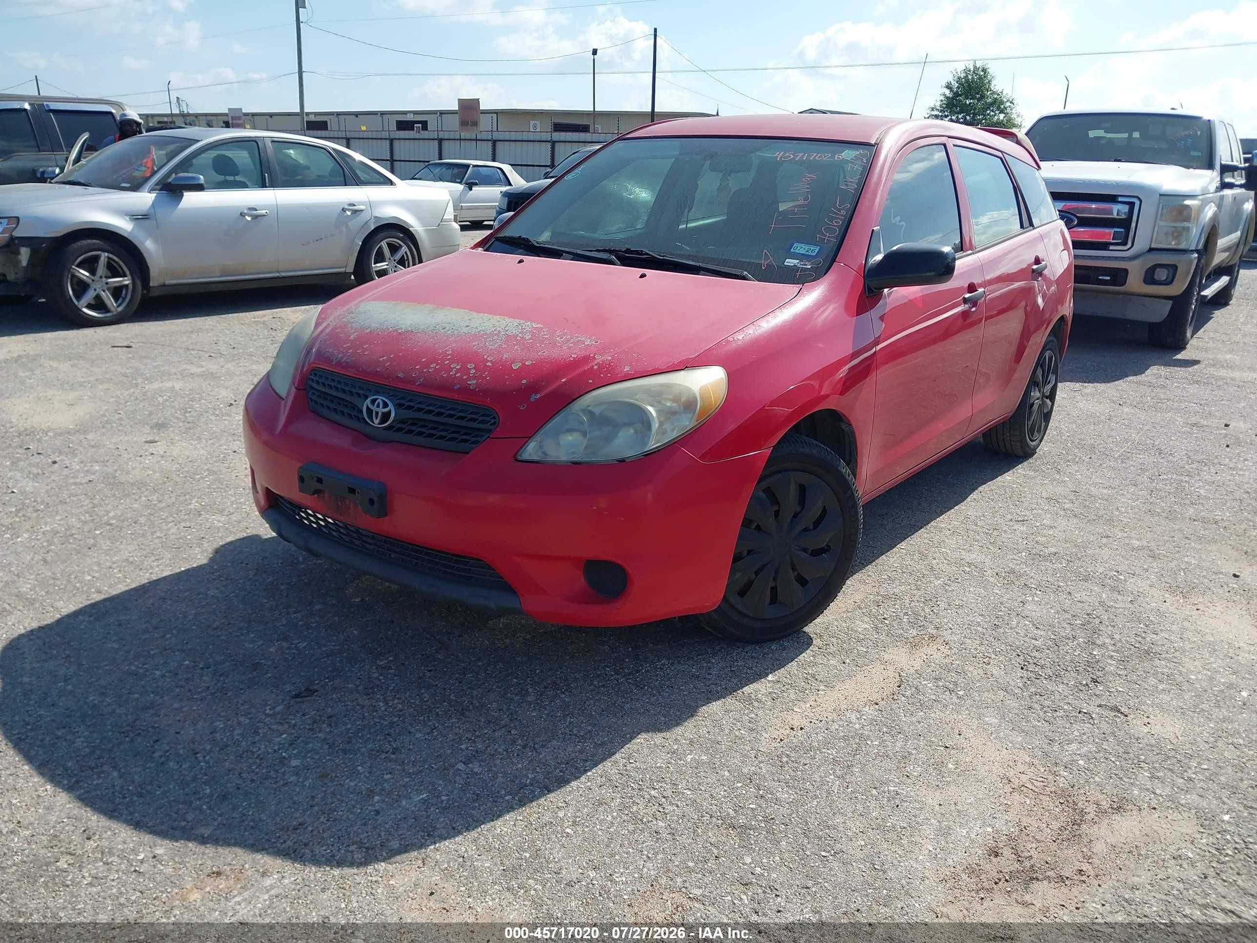 2008 Toyota Matrix Std Red vin: 2T1KR32E78C706165